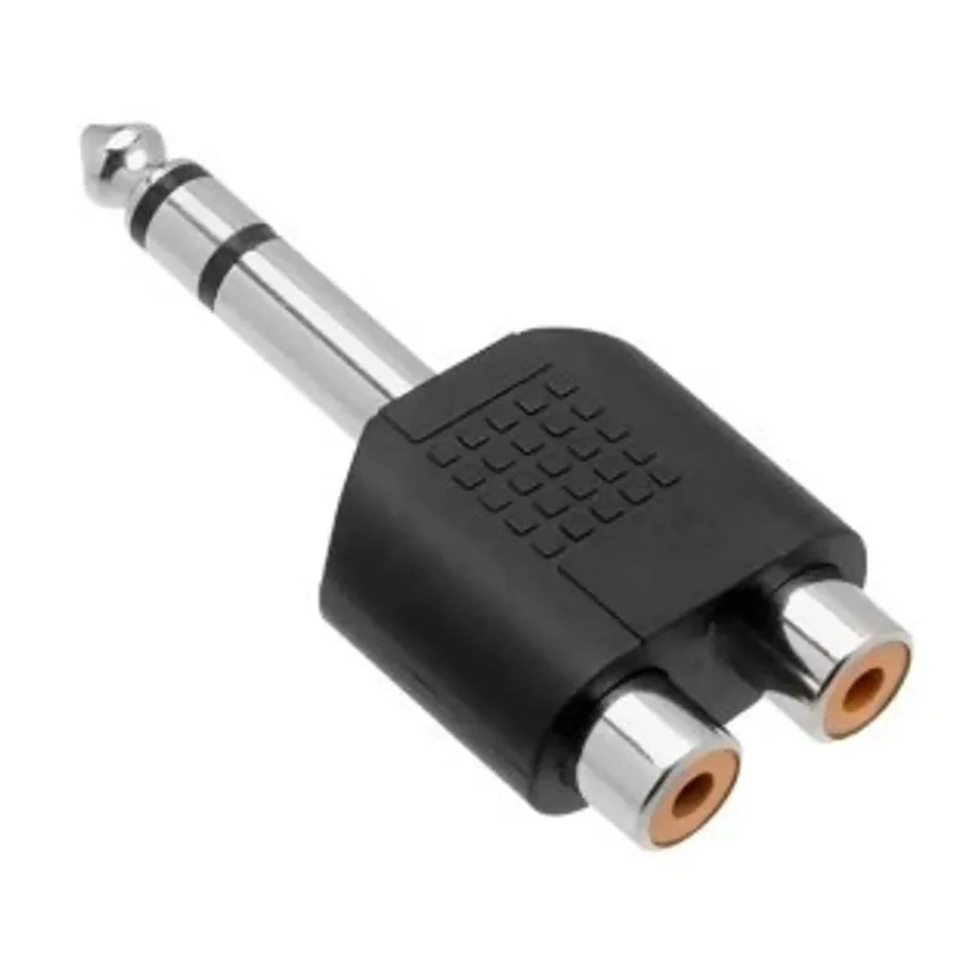 Conector P10 Stereo x 2 RCA Macho corpo de Plastic imagem