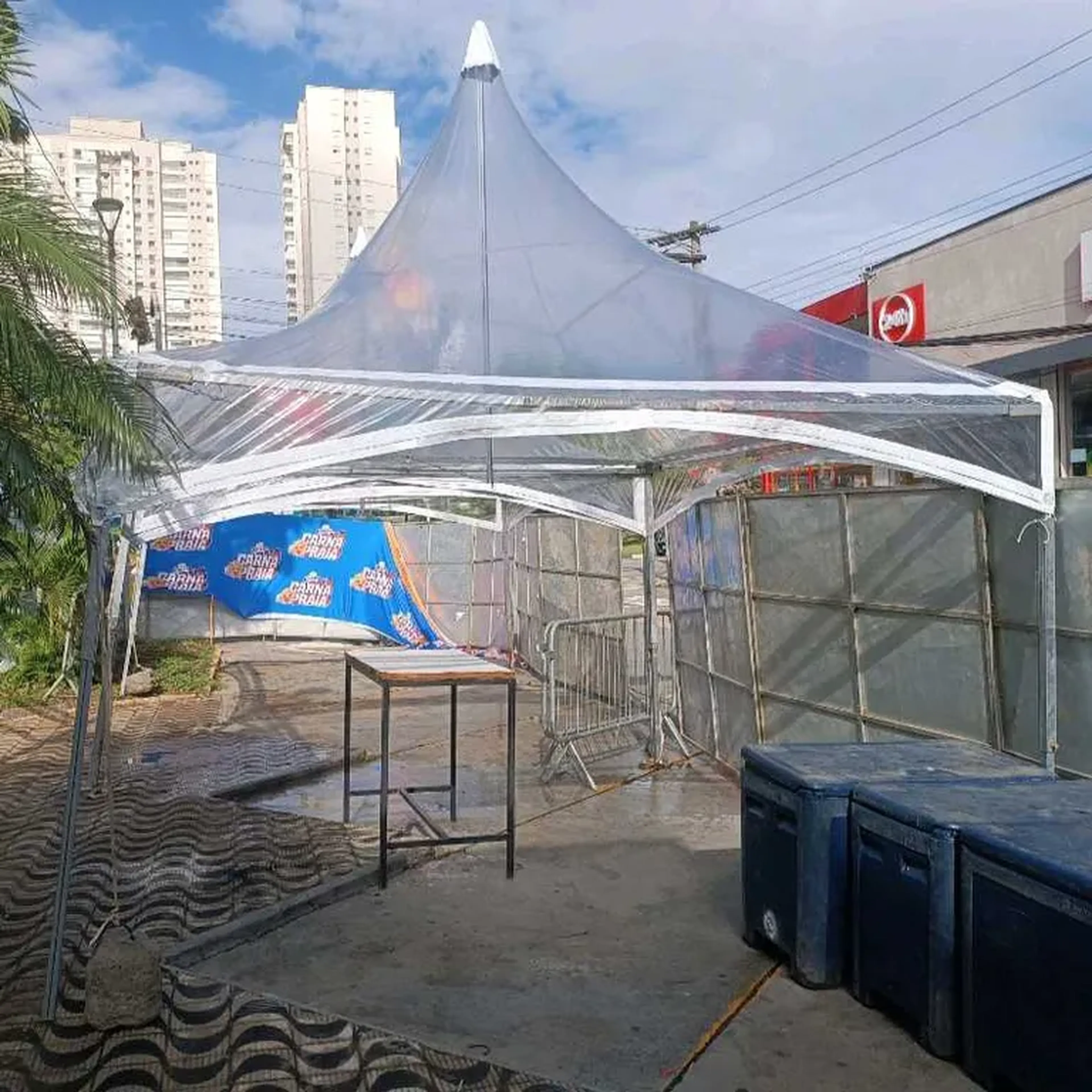 Tenda chapéu de bruxa transparente imagem