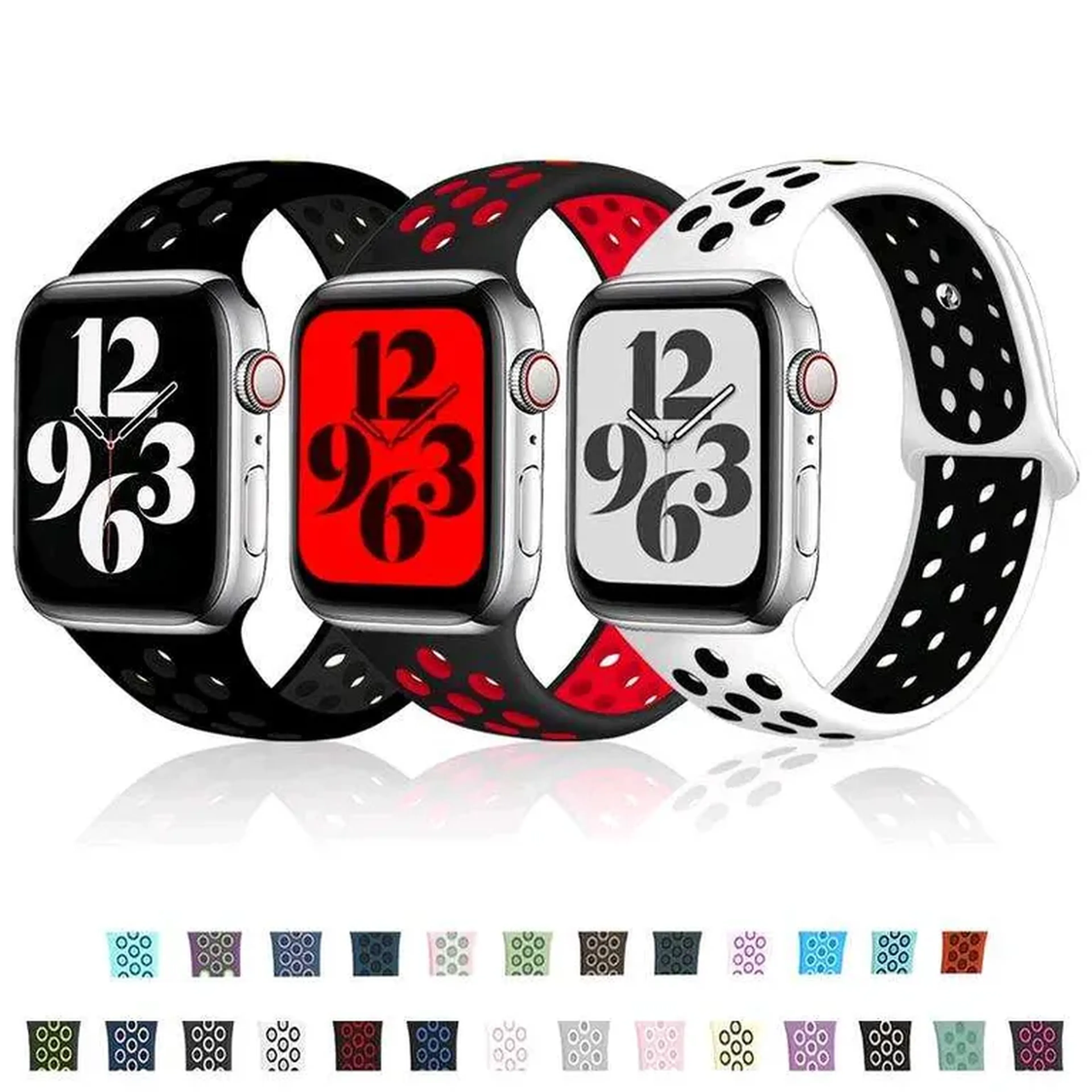 Pulseira de Silicone Estilo Nike - 38mm a 41mm imagem