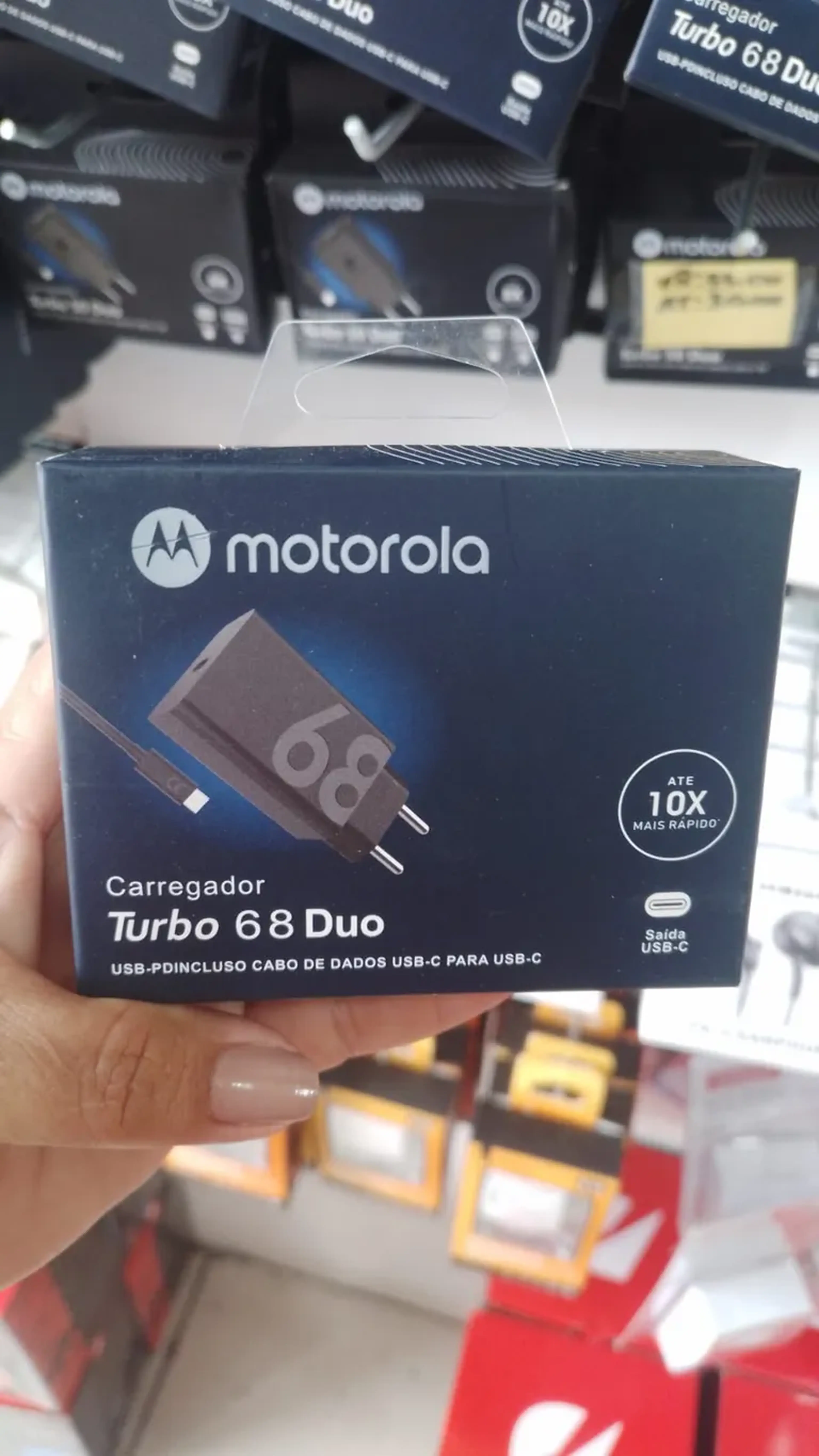Carregador Turbo Motorola Original Tipo C 68Watts imagem