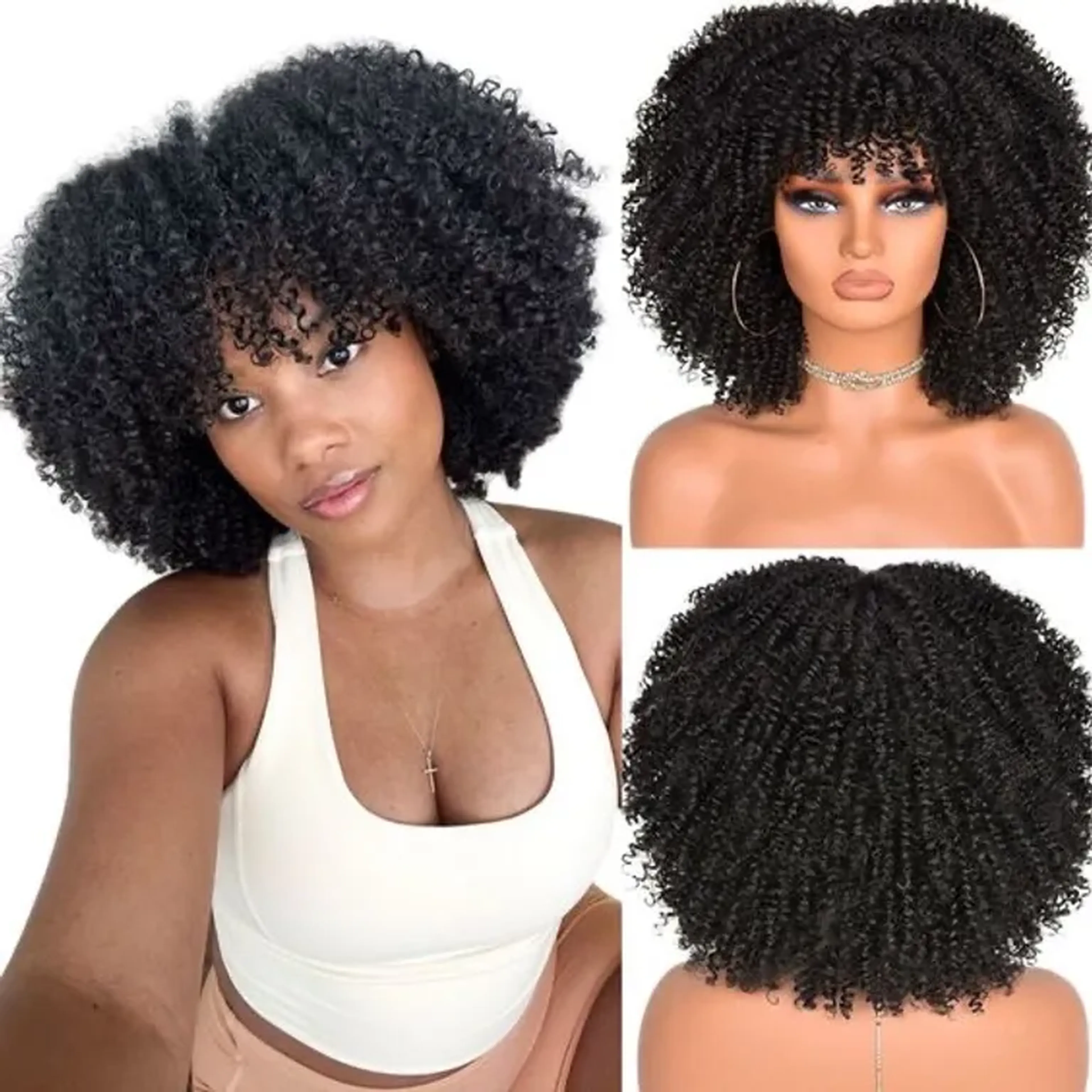 Fibra 300 g cacho black afro castanho imagem