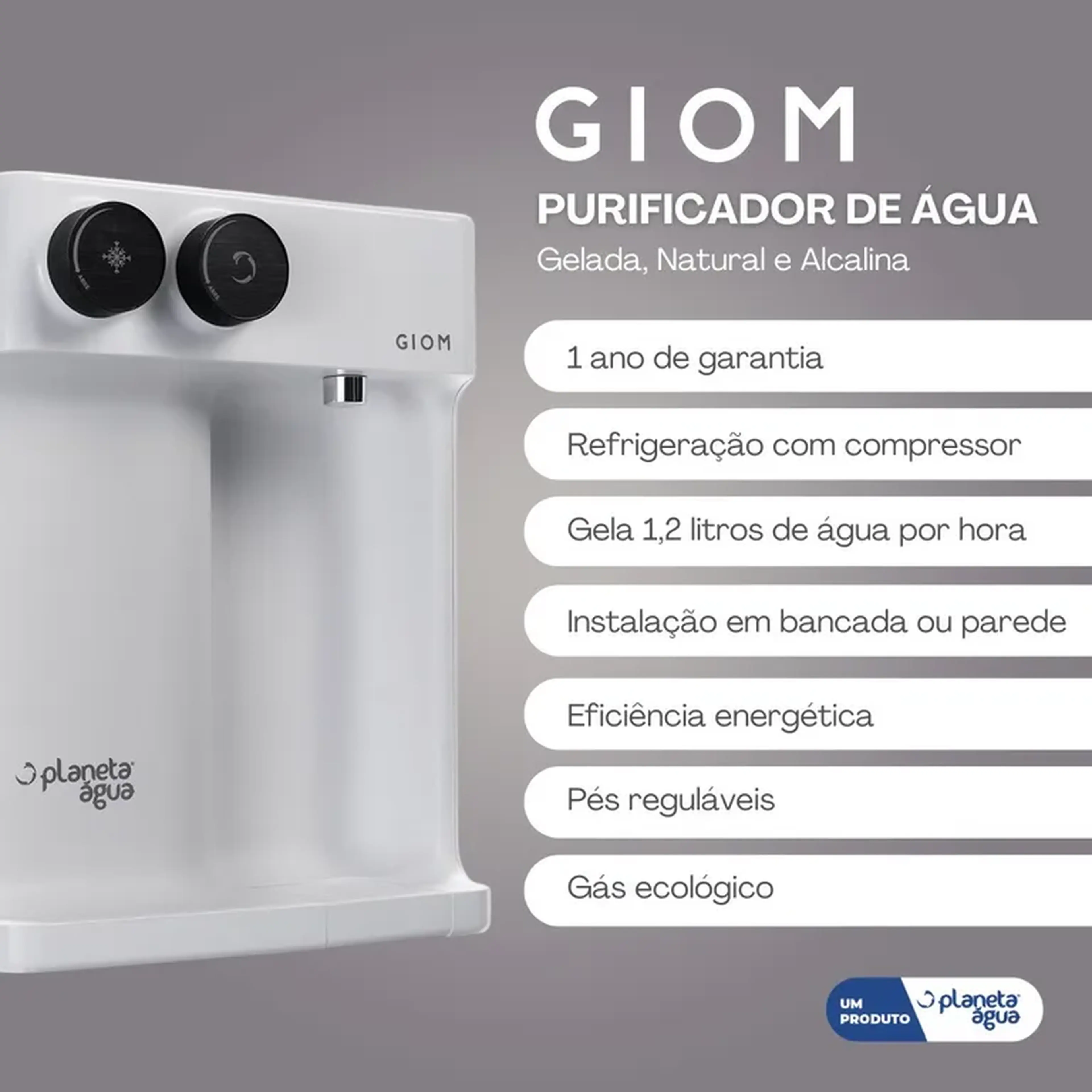 Purificador Alcalina Giom - Gelado 🧊 e Natural imagem