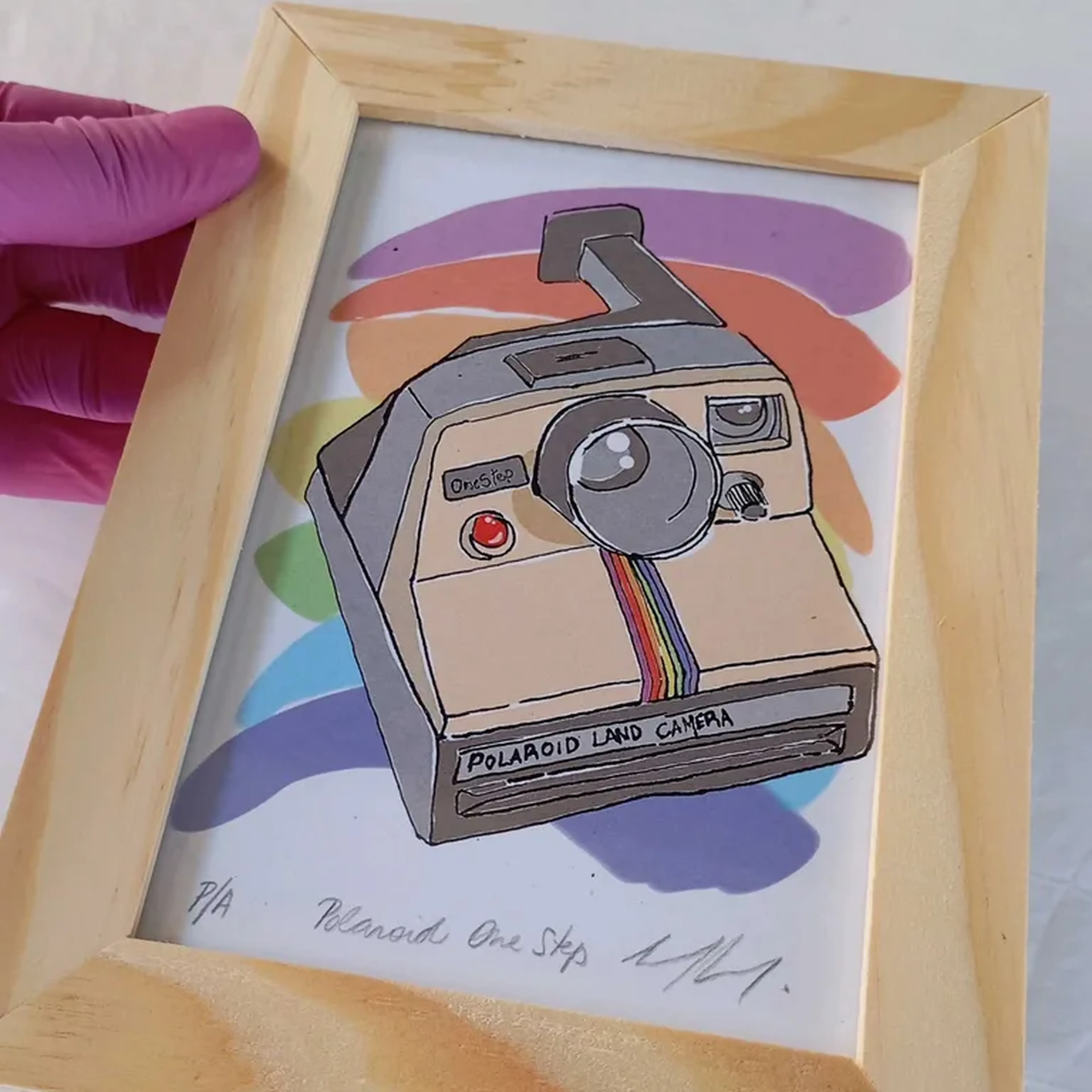 We Love Cameras - Polaroid SX70 - 10x15 cm moldura plana imagem