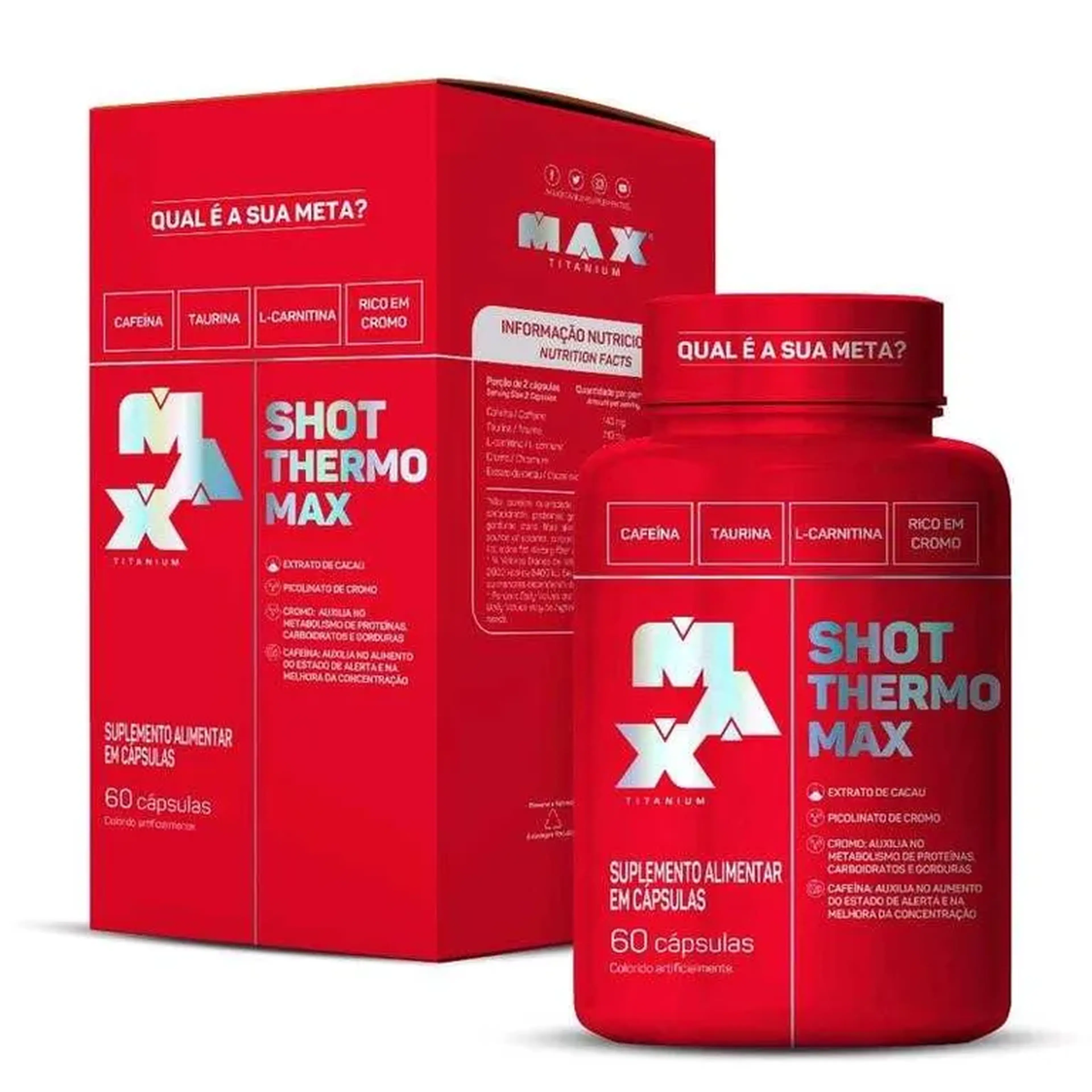Shot Thermo Max 60 caps- Max Titanium imagem