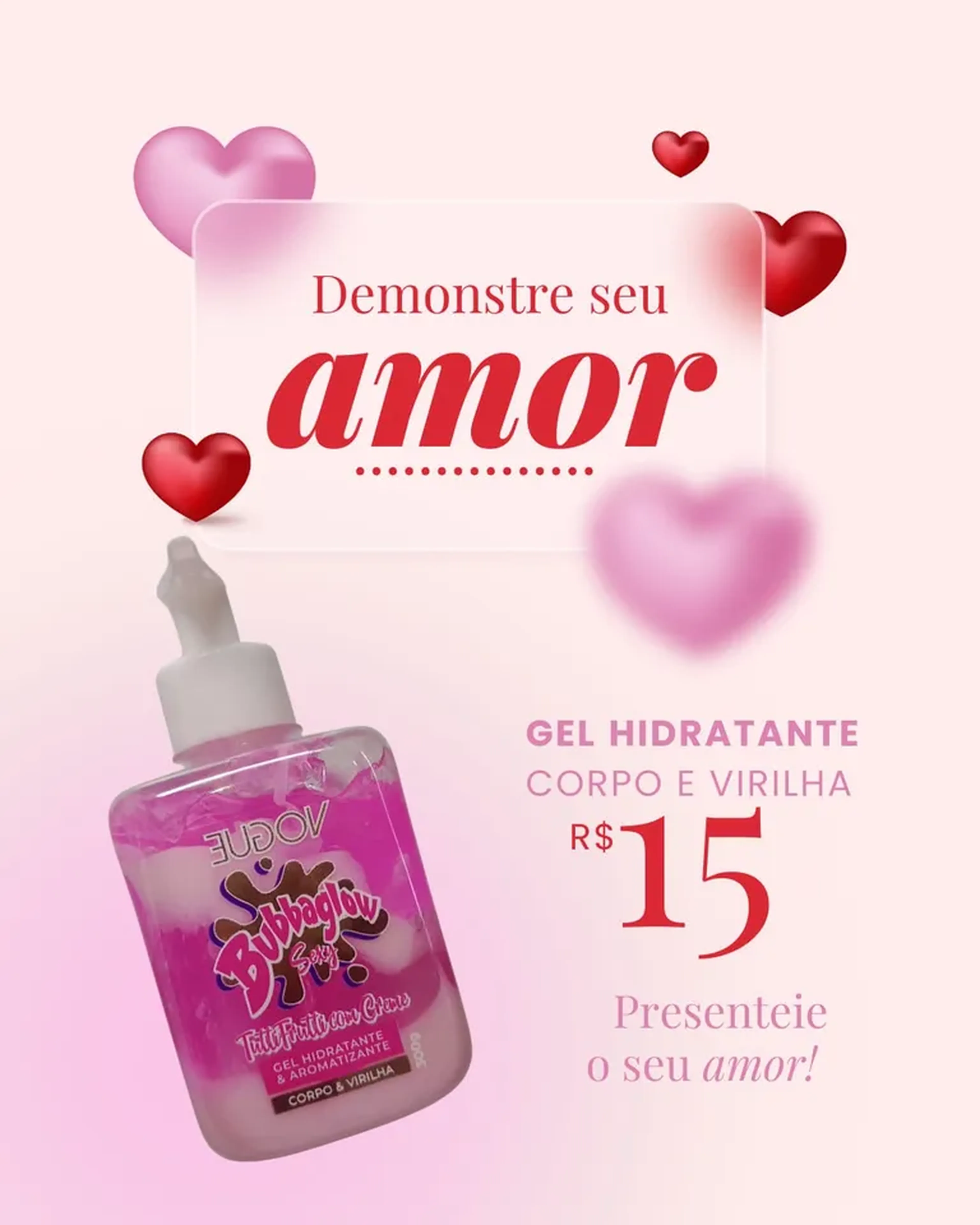 GEL HIDRATANTE BUBBAGLOW LOWER BLOW CORPO E VIRILHA TUTTI FRUTI imagem