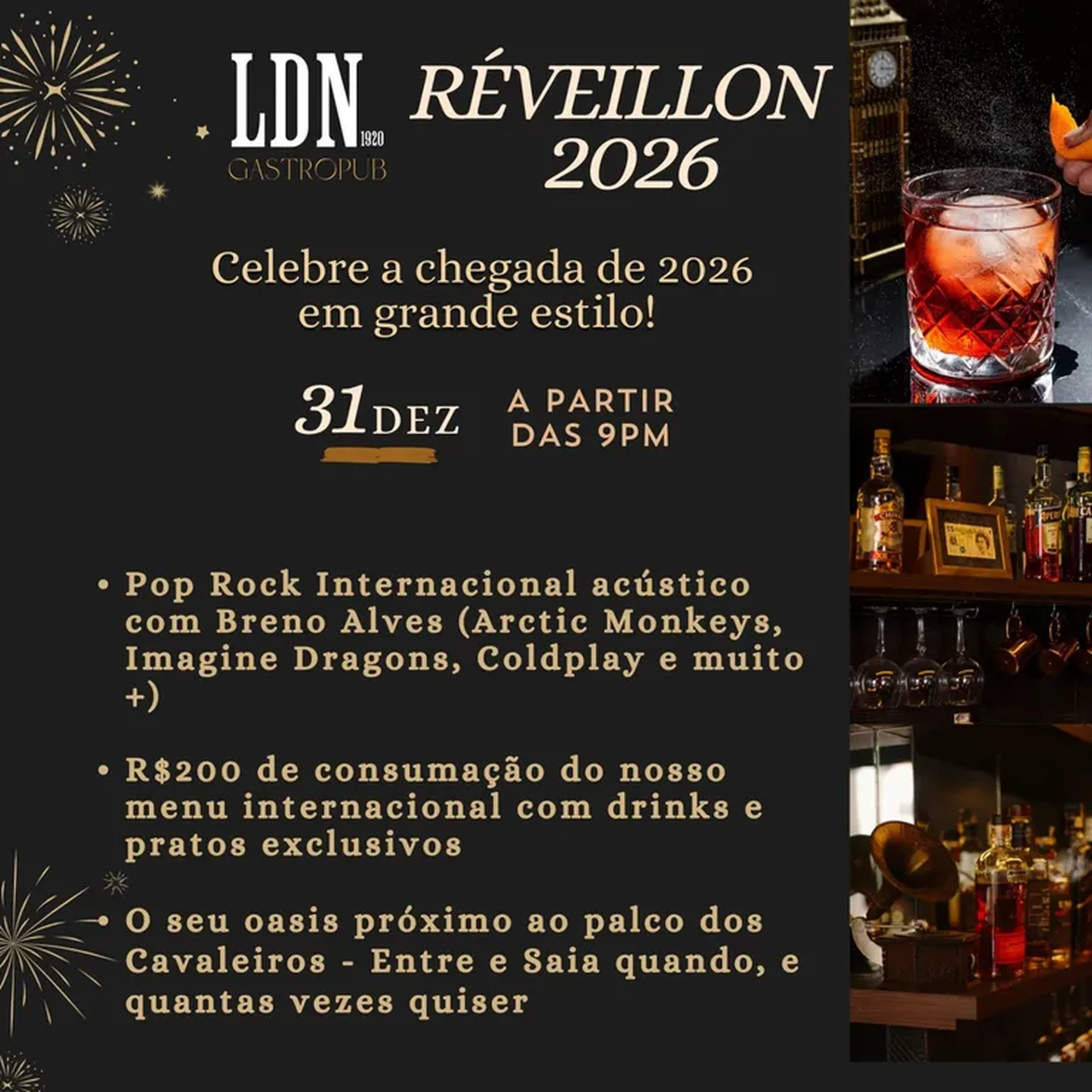 Réveillon LDN - (200 Consumação + 30 Couvert) imagem