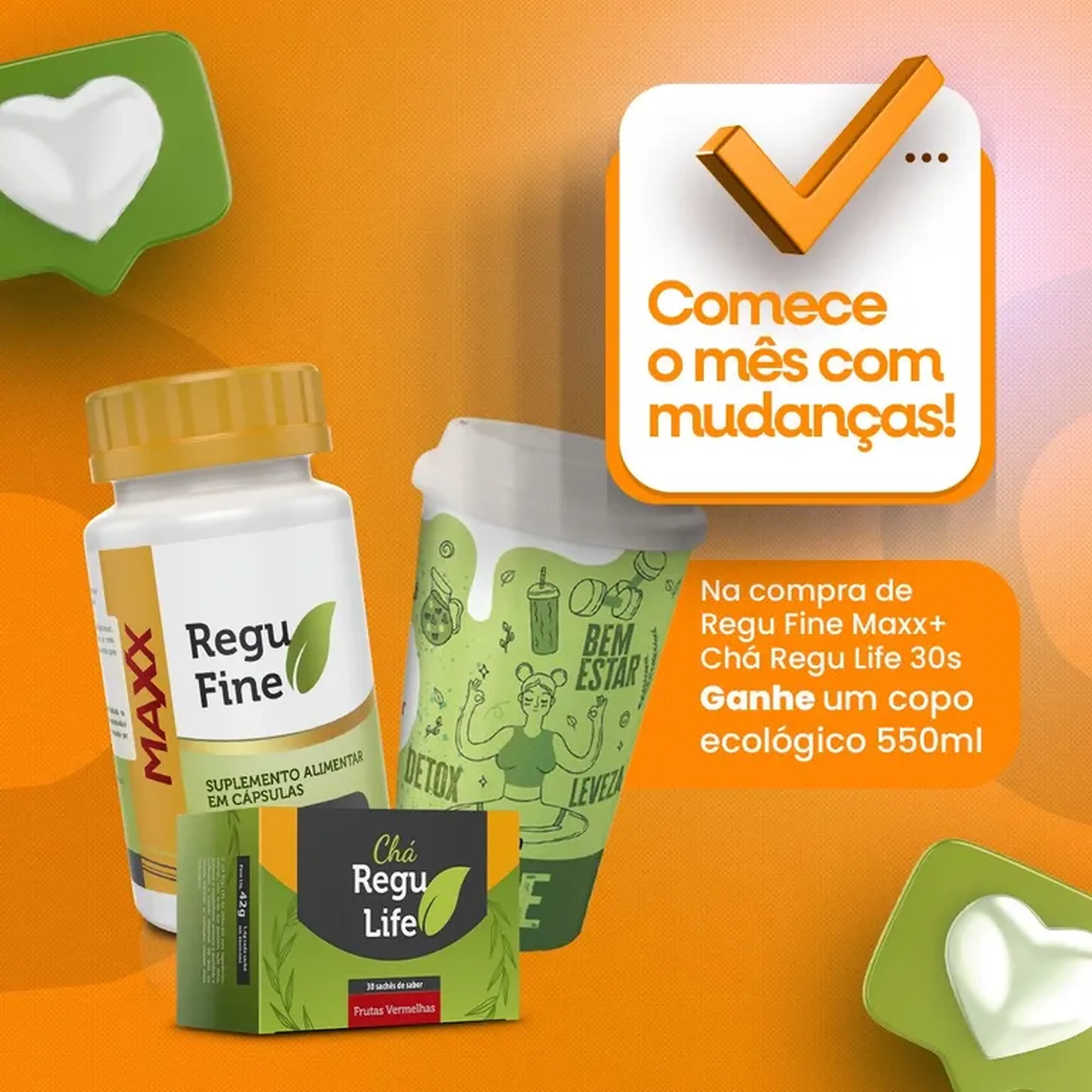 Regu Max e chá Regu life 30 sachê imagem