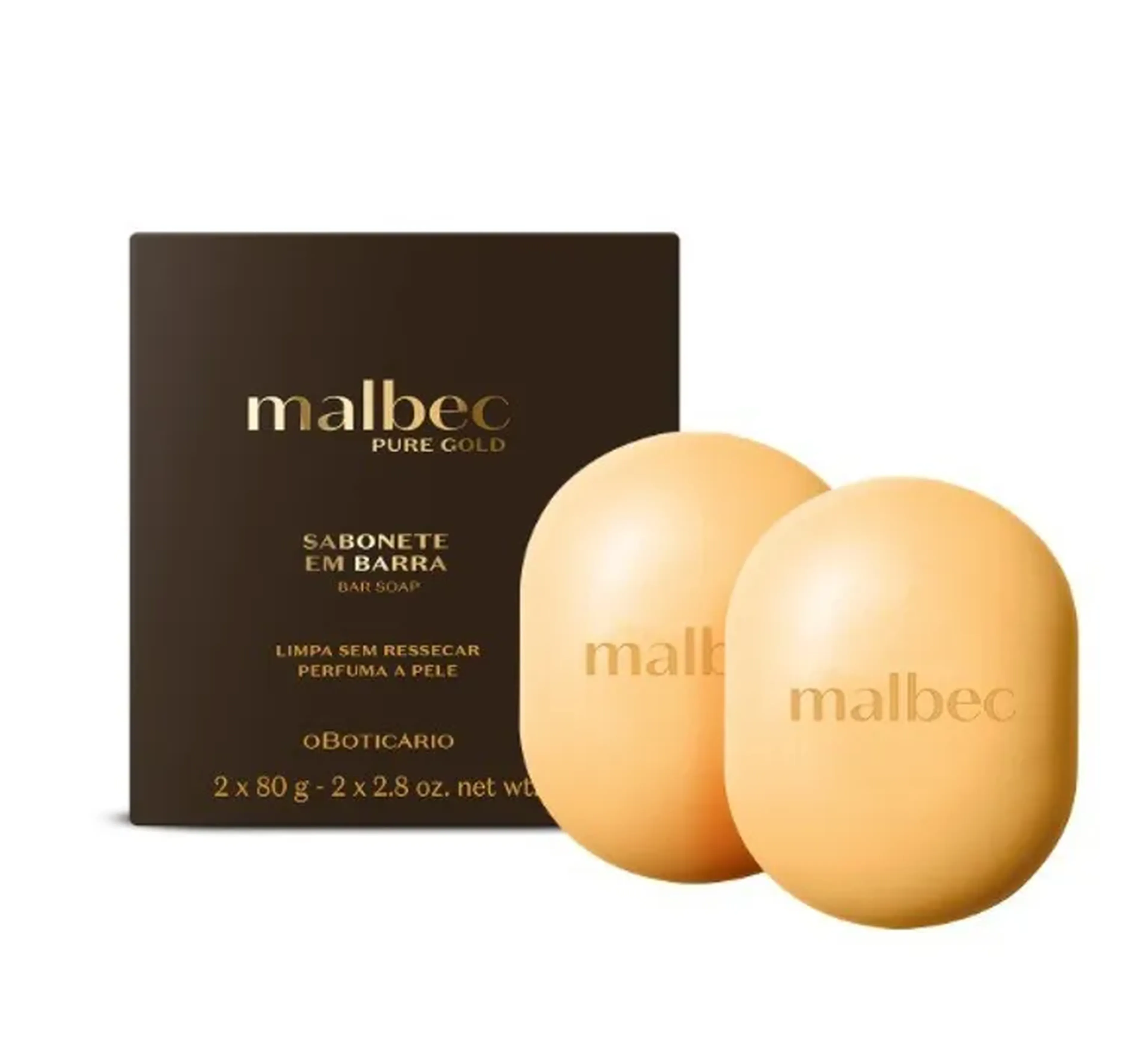 Kit Sabonetes Em Barra Malbec Pure Gold 2x80g cada imagem