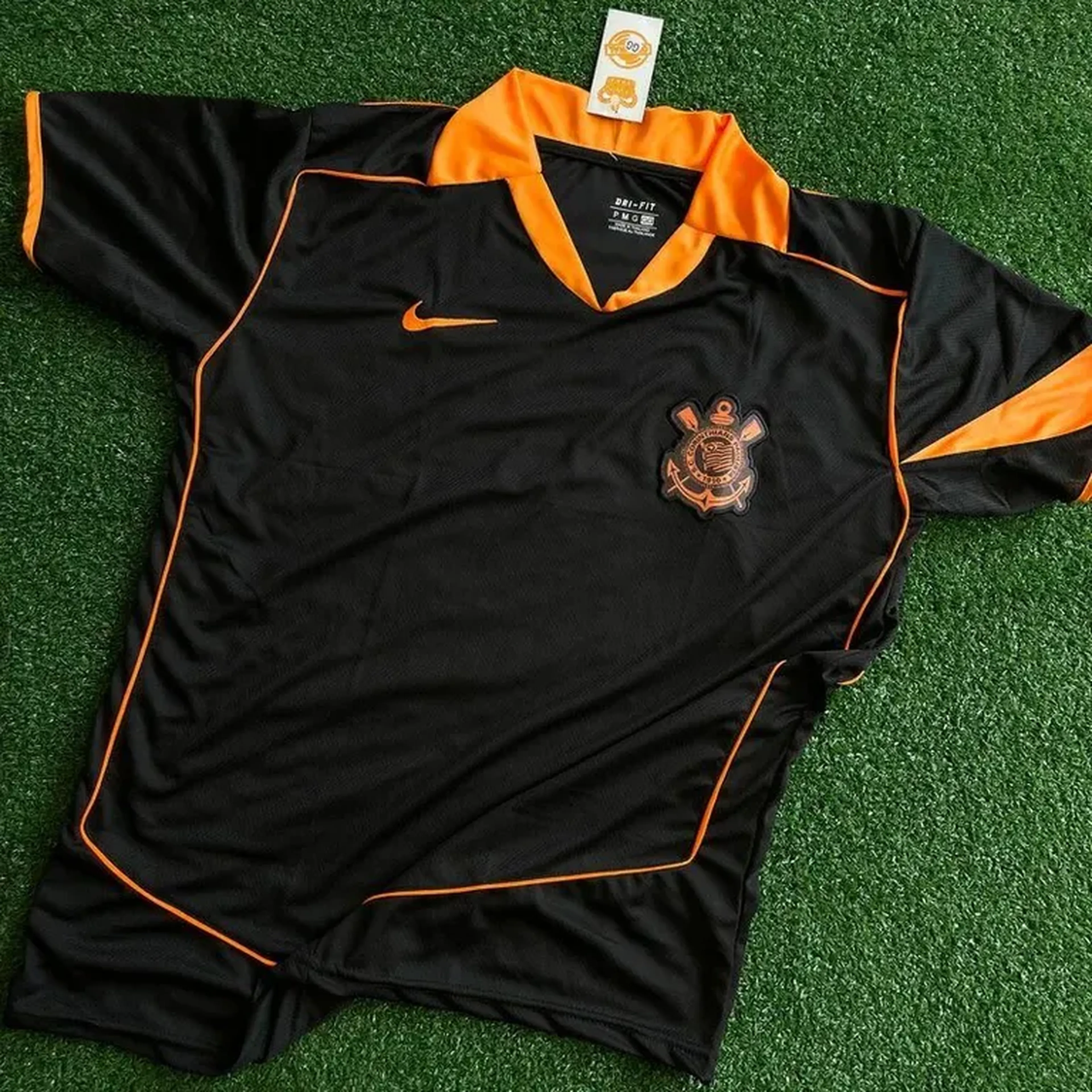 Camisa Corinthians Detalhe Laranja – Nacional Premium ⚫🟠 imagem