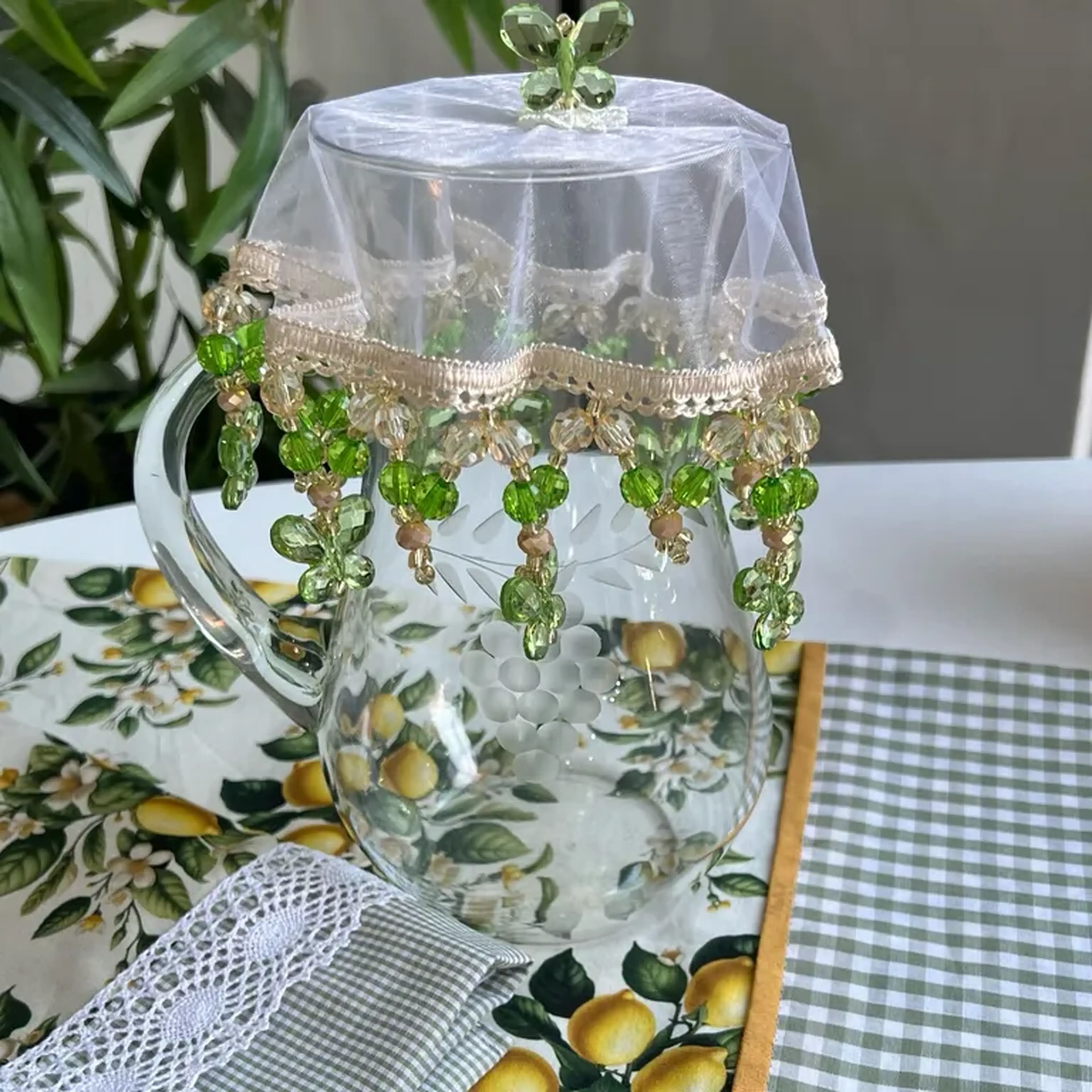 cobre jarra borboleta Verde imagem