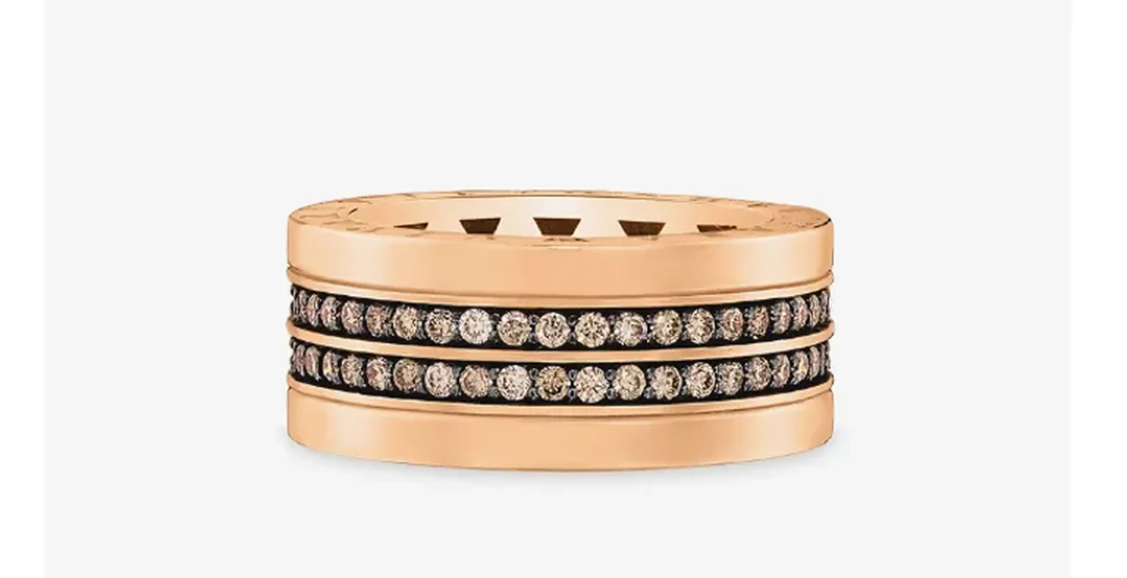 Anel V Love em Ouro Rosé 18k com Diamantes Brown imagem