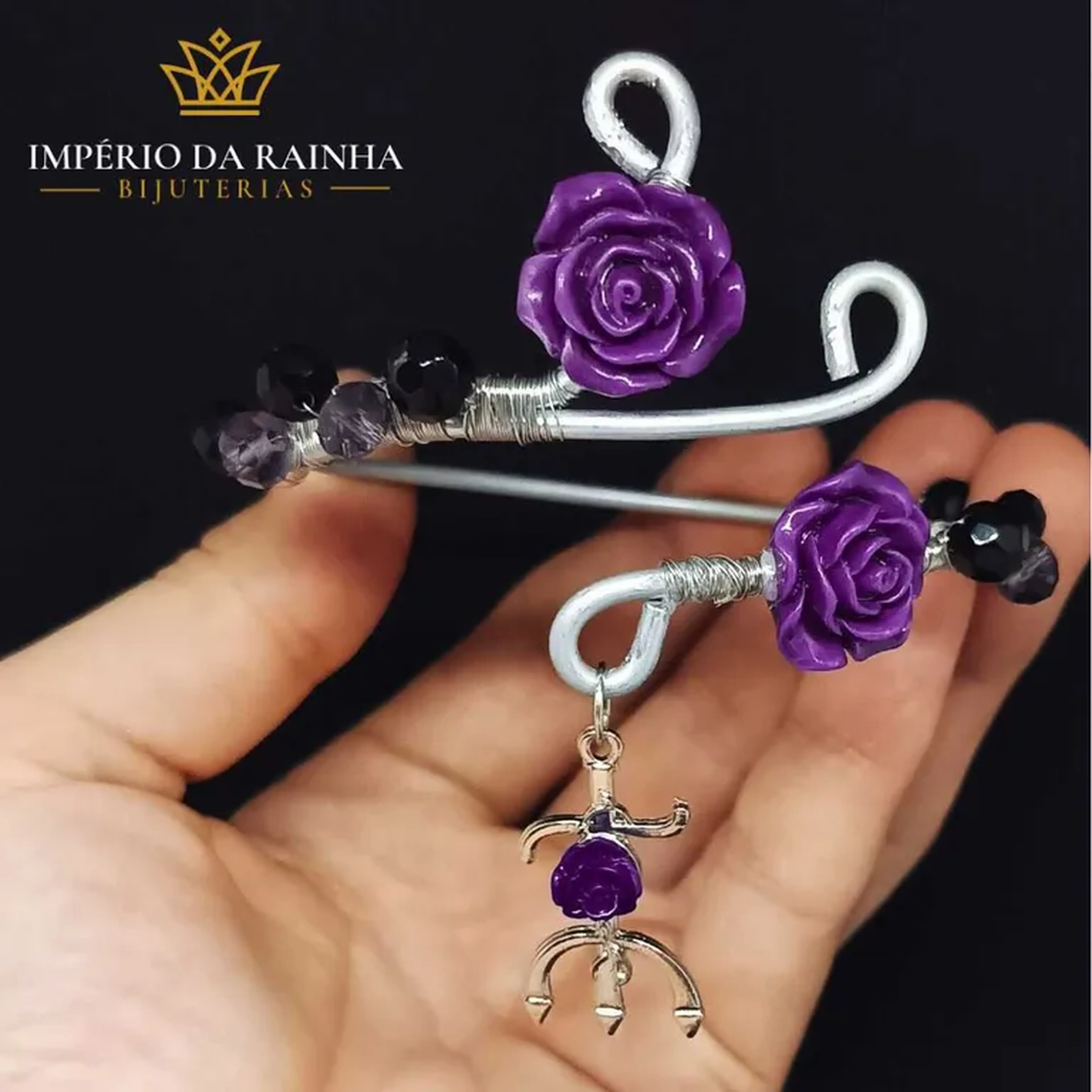 Bracelete Pomba Gira Preto e Roxo imagem