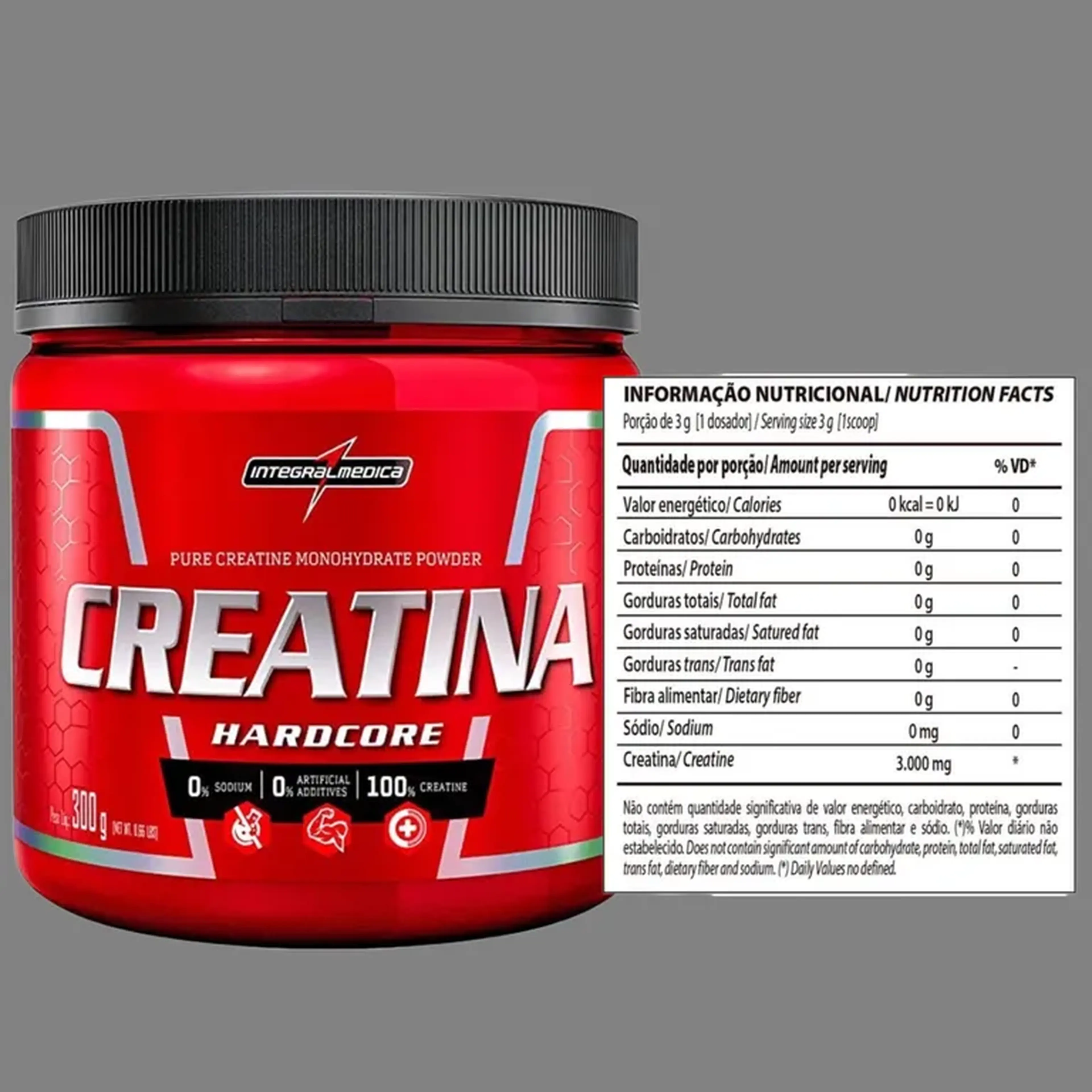 CREATINA HARDCORE Integral medica 300g imagem