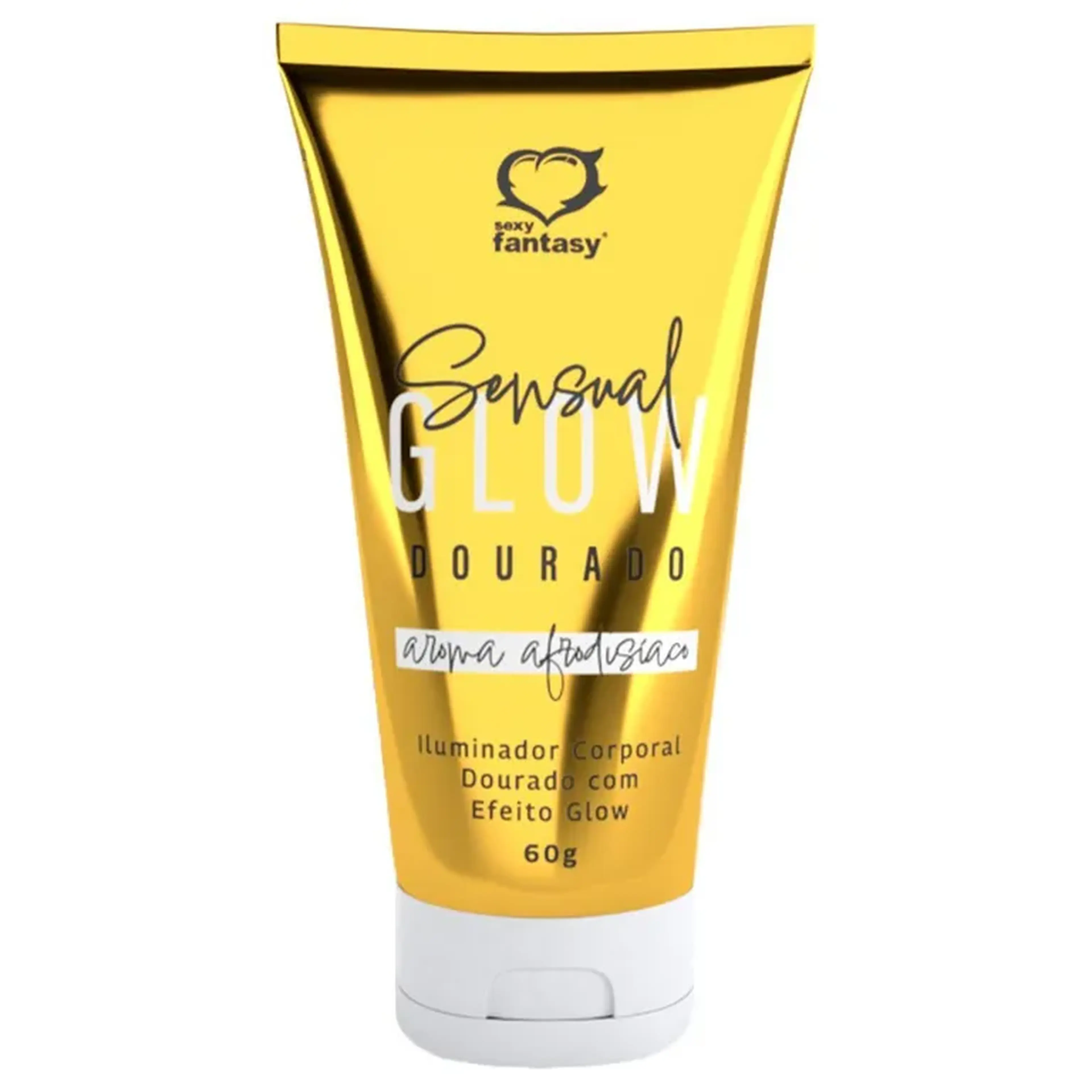 SENSUAL GLOW GLITTER ILUMINADOR CORPORAL DOURADO 60G SEXY FANTAS imagem