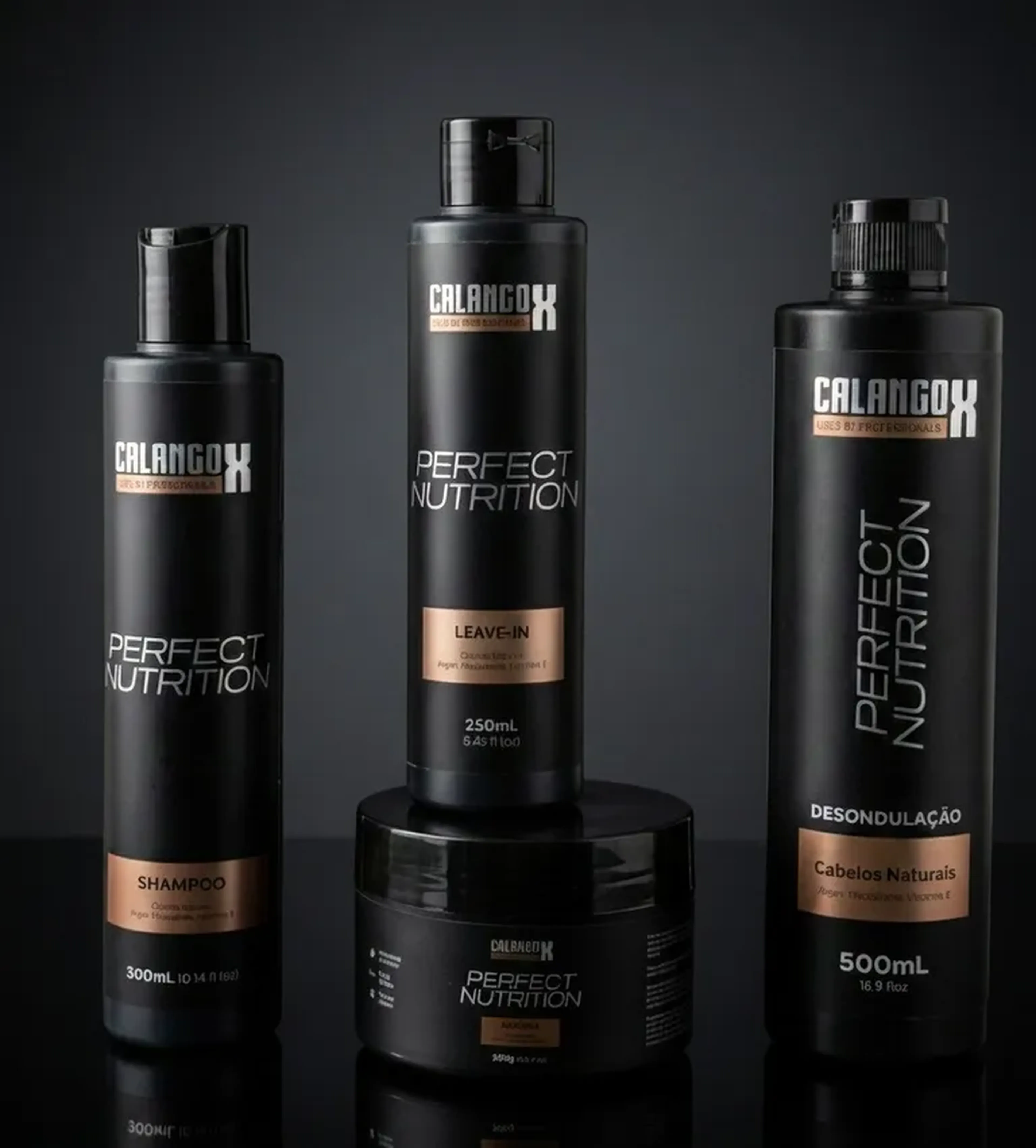 Kit completo (desondulação 500ml, shampoo, máscara e leave in) imagem