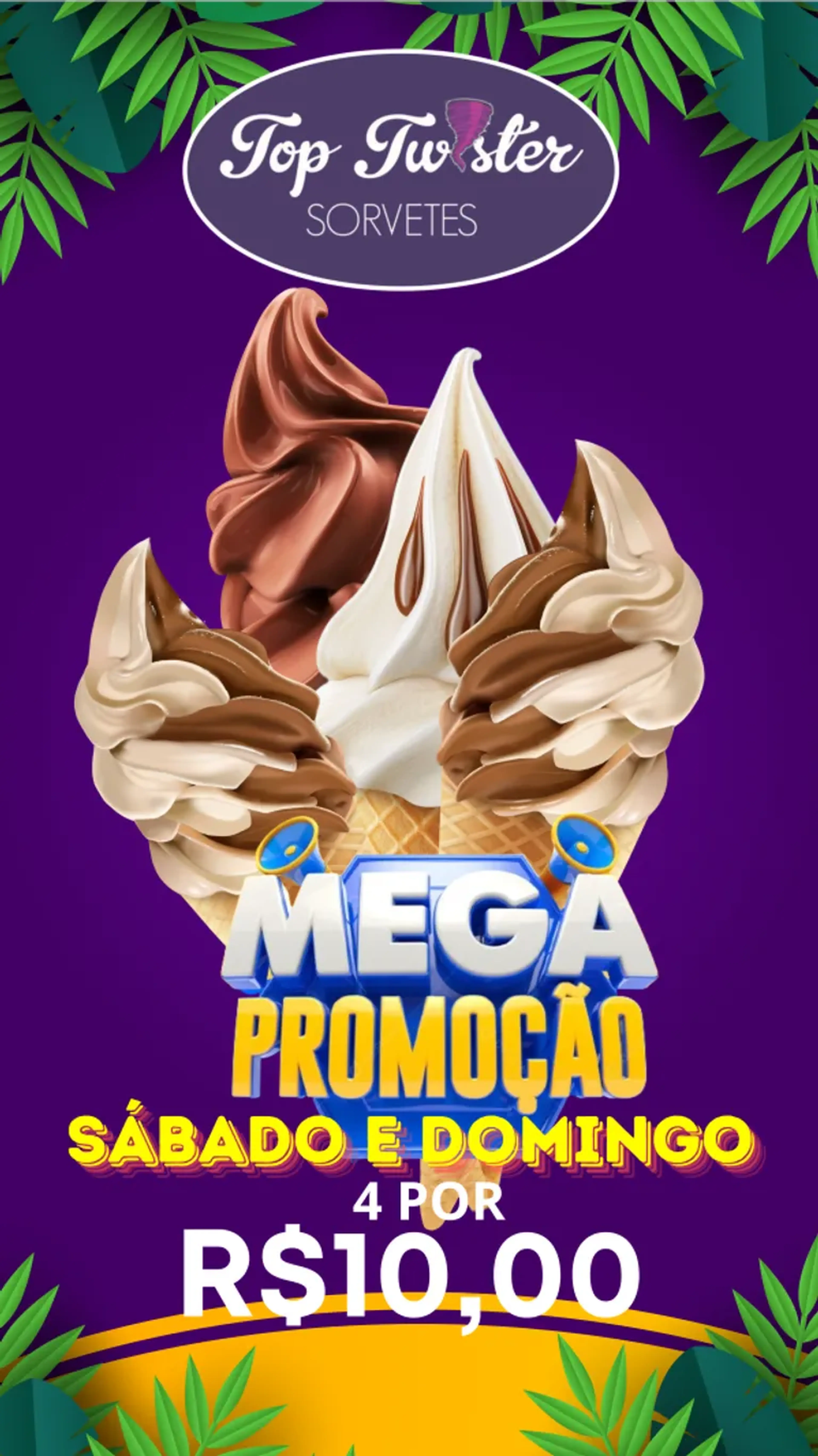 PROMOÇÃO SÁBADO E DOMINGO 4 CASQUINHA POR 10,00 imagem