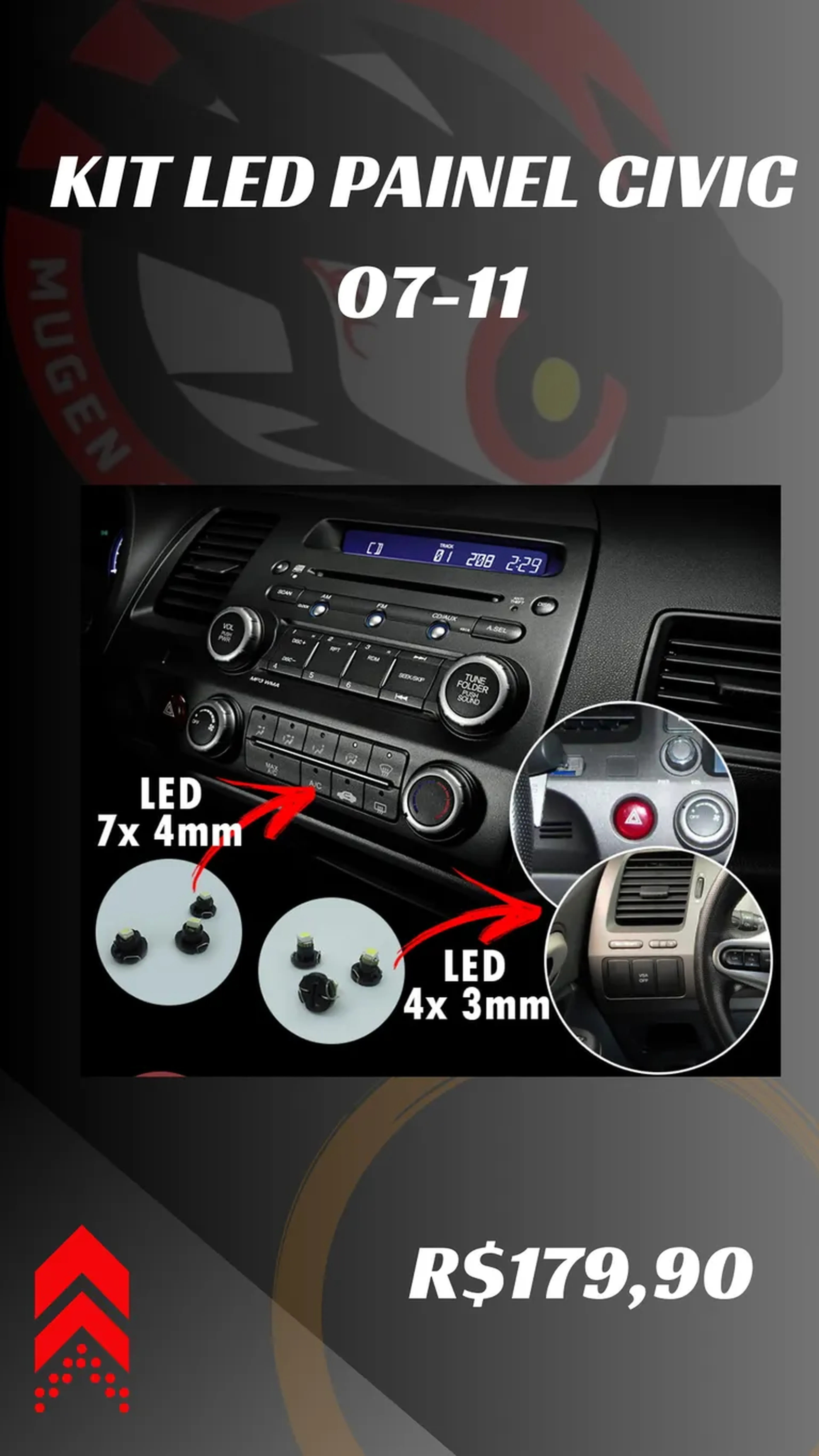 KIT LED PAINEL CIVIC 07-11 imagem