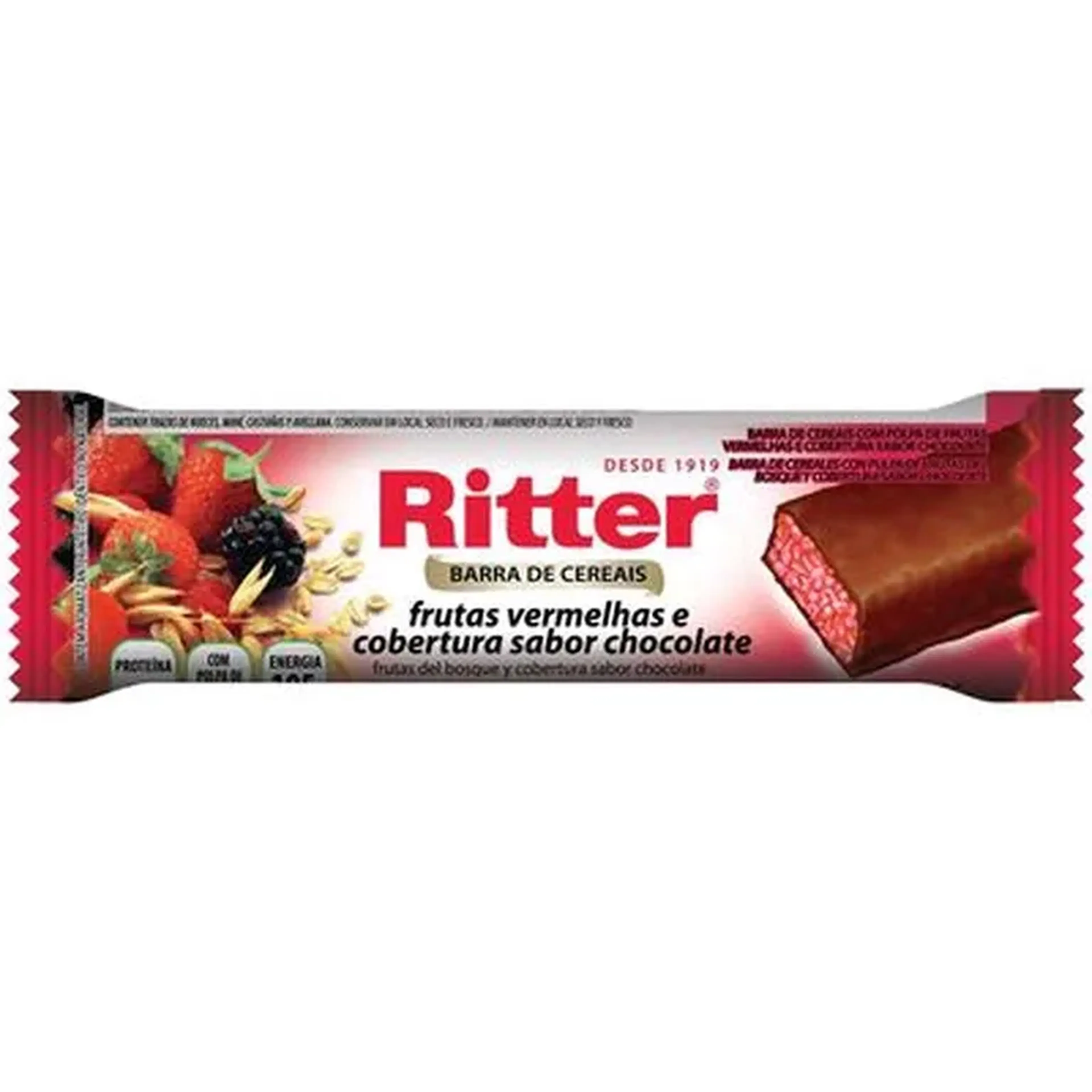 Barra cereal Frutas vermelhas cob chocolate Ritter 25gr imagem