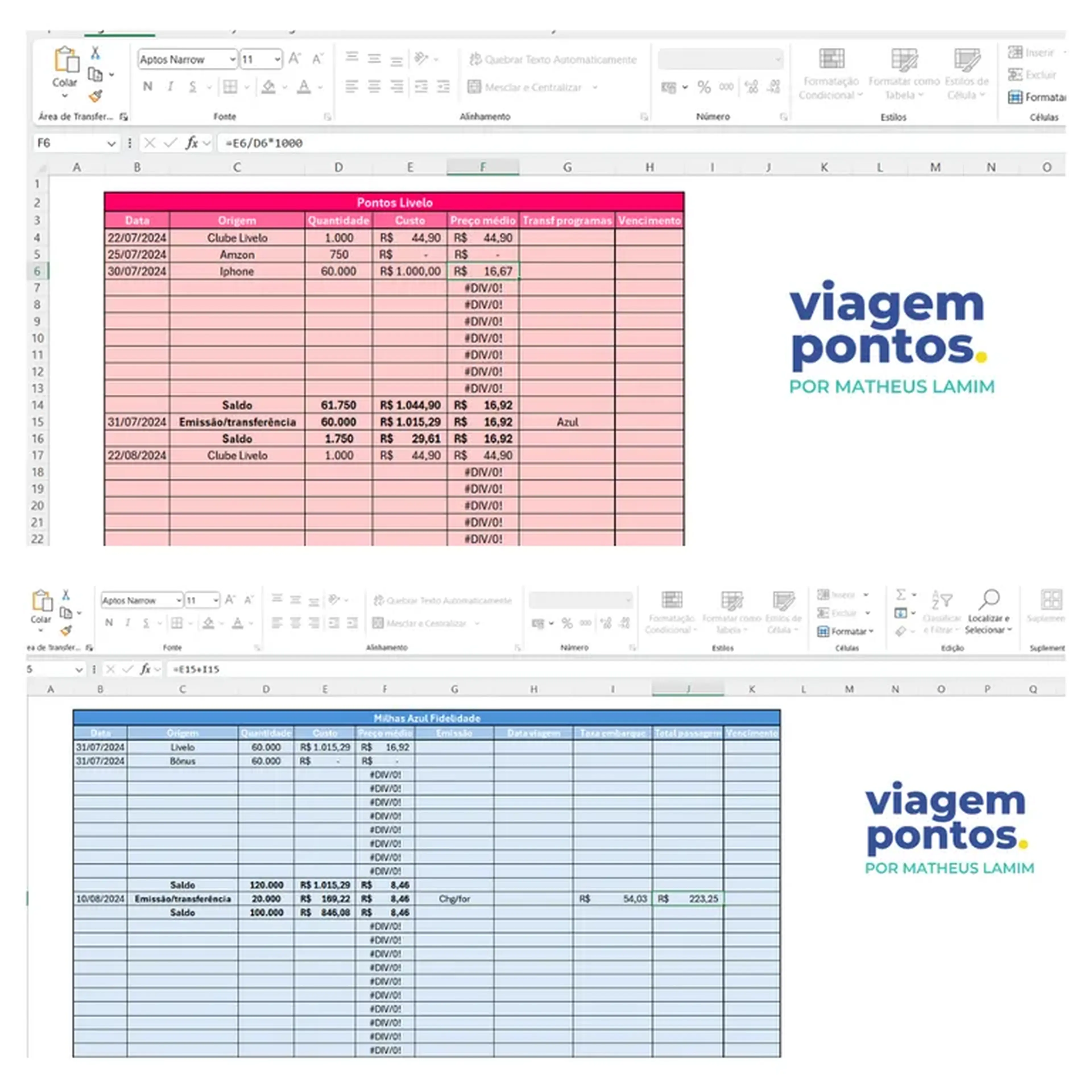 Planilha Gestão de Pontos e Milhas imagem