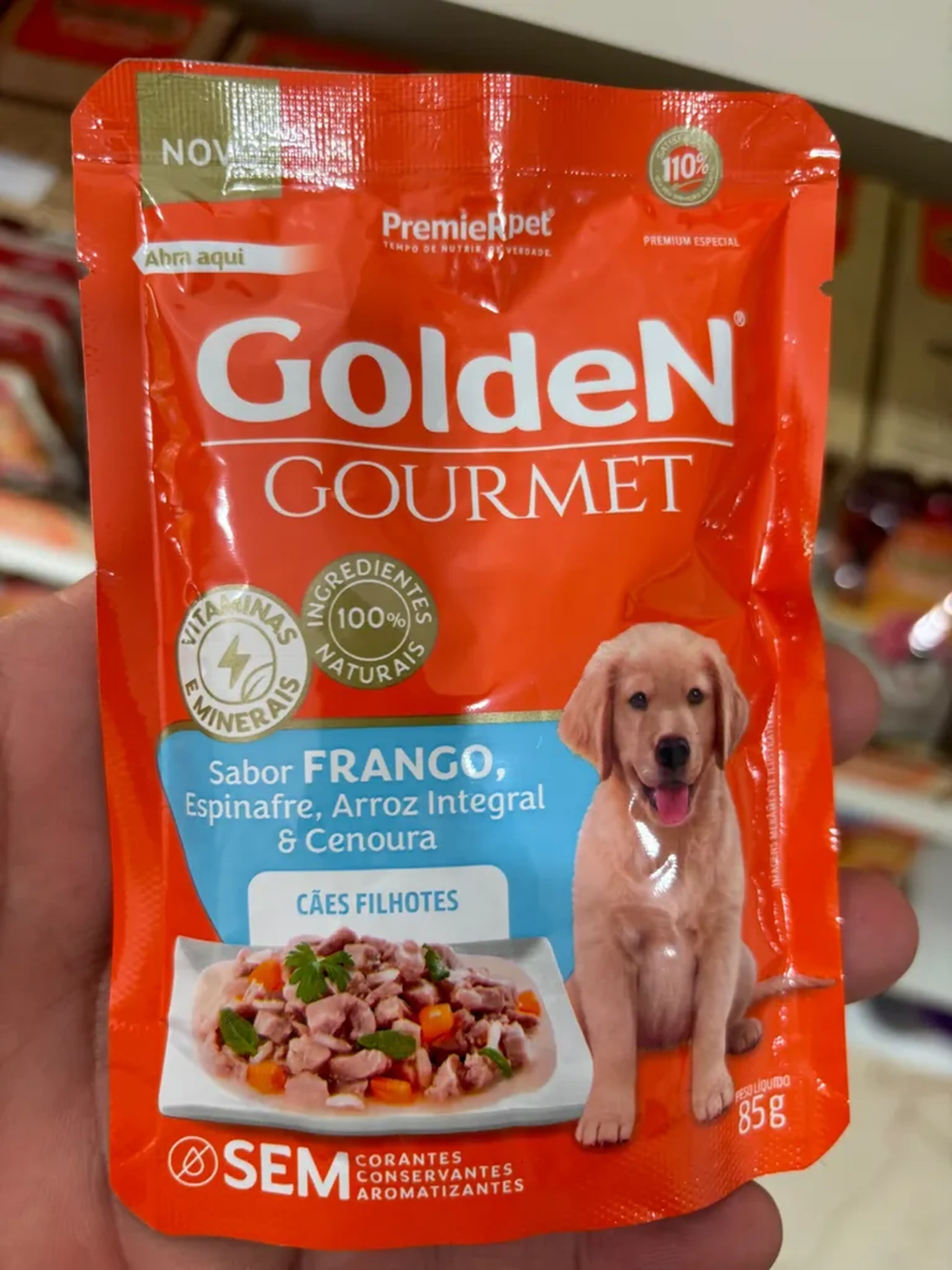 Golden Gourmet Cães Filhotes Frango 85g imagem