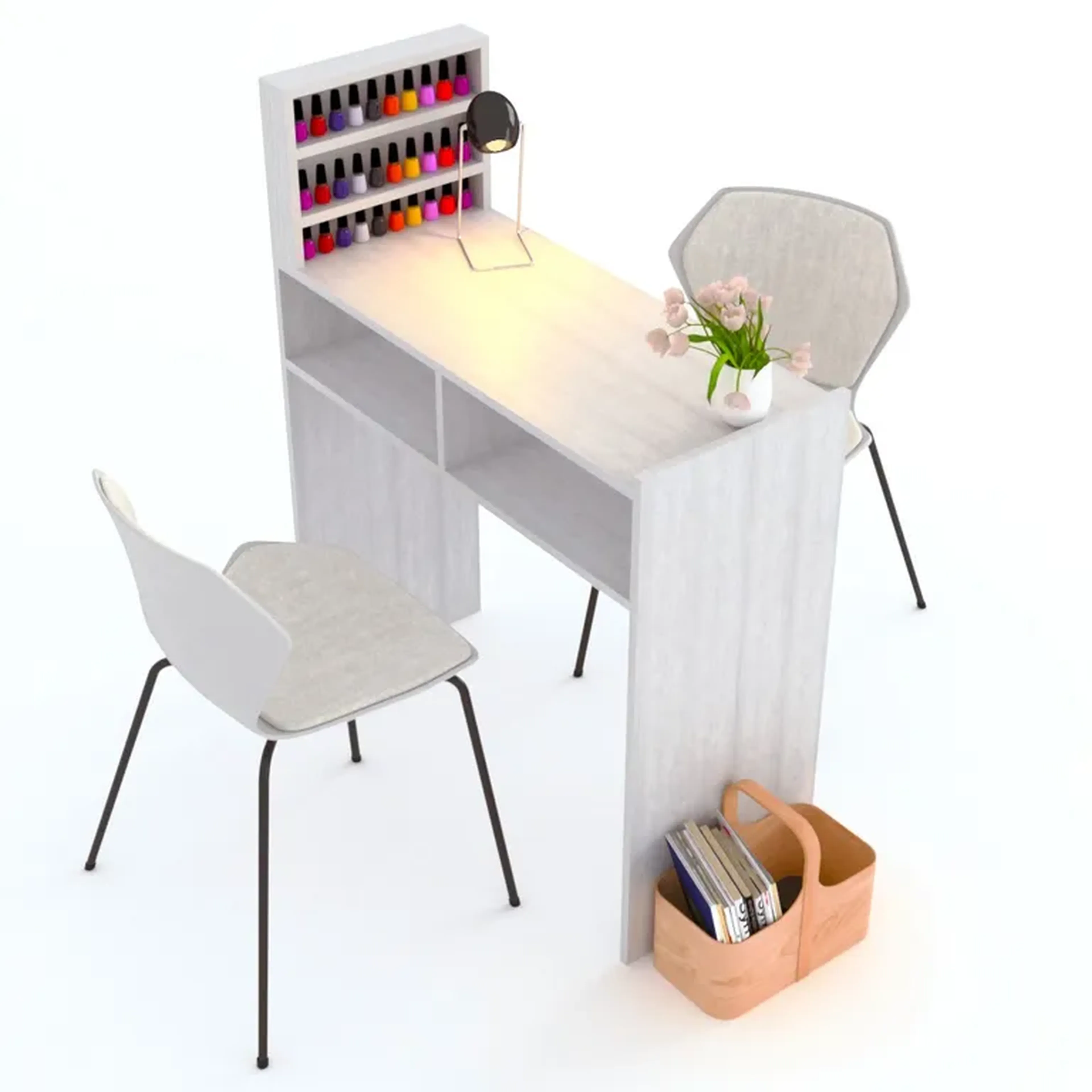 Mesa de Manicure 100% MDF branco imagem