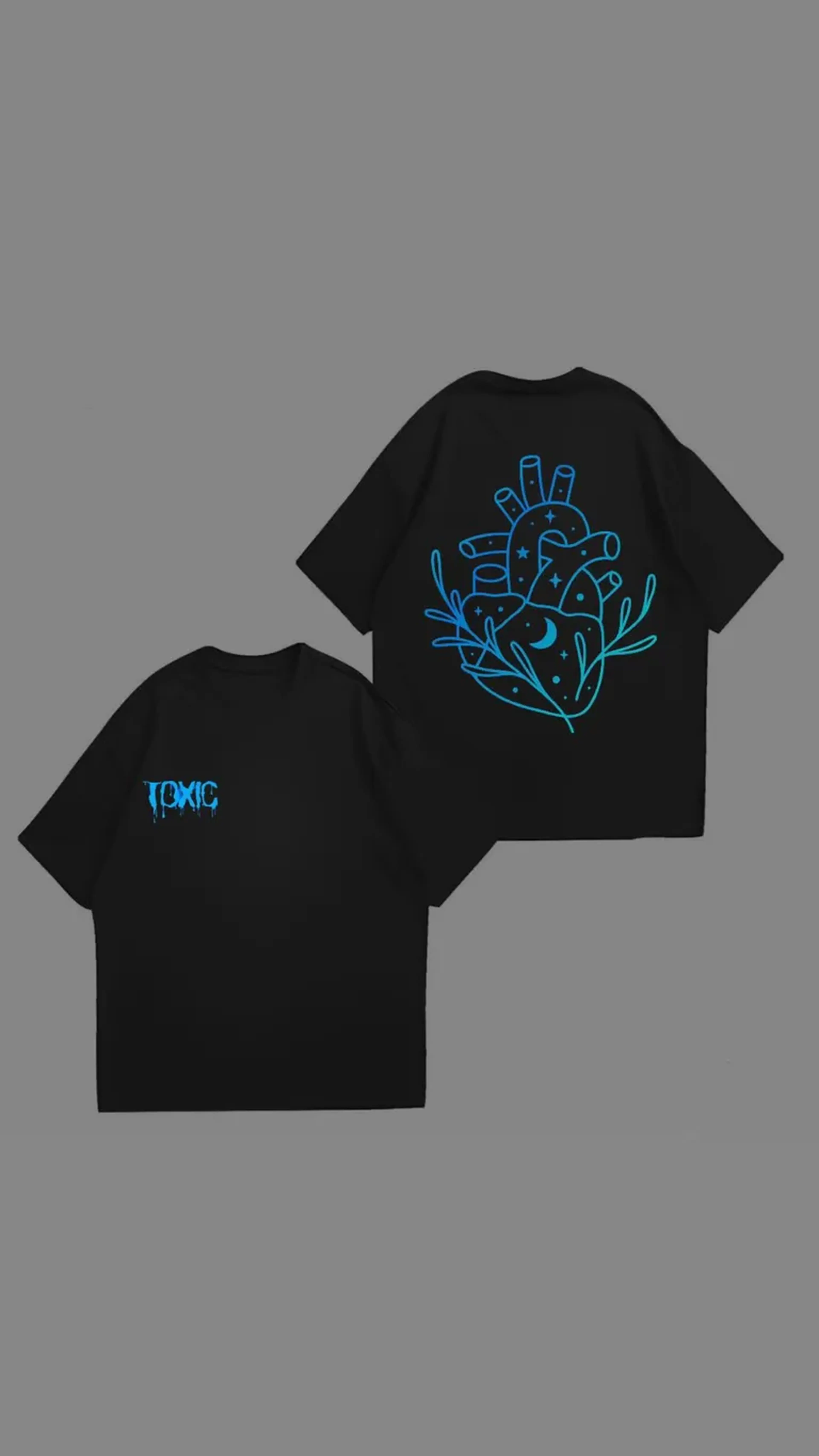 Camisa Oversized Blue Heart imagem