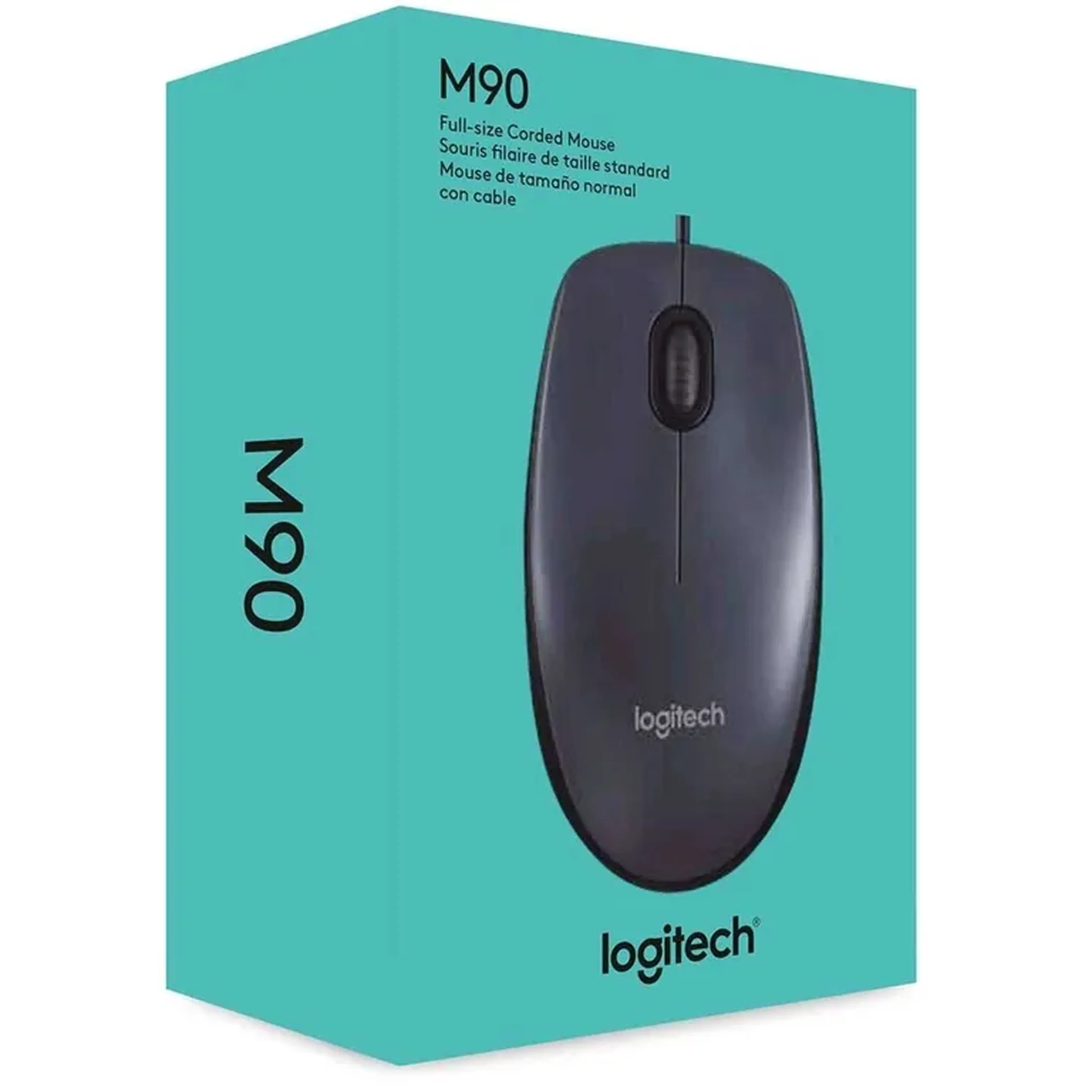 Mouse Com Fio USB M90 Logitech, Ambidestro, Plug and Play imagem