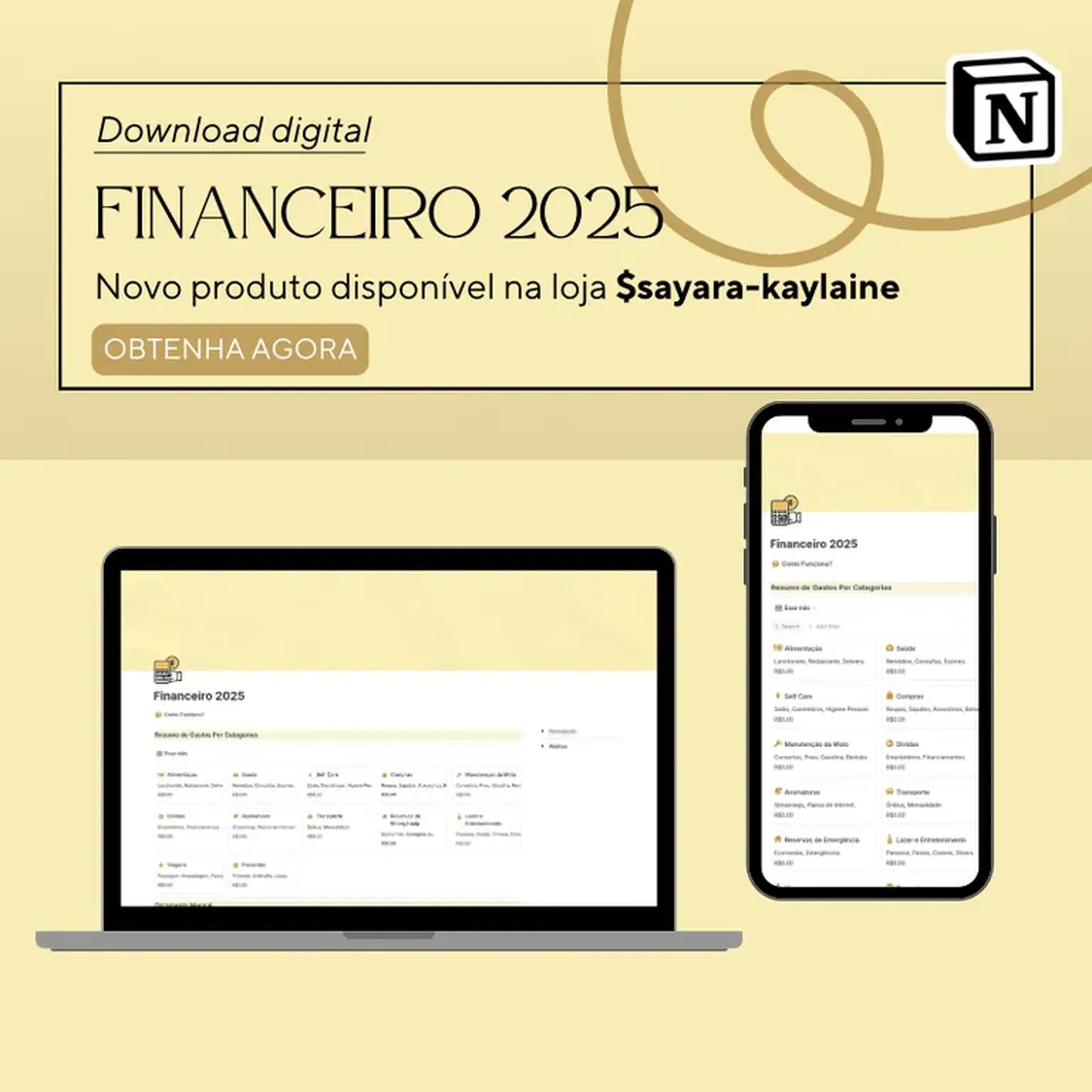 Template Notion: Financeiro 2025 imagem