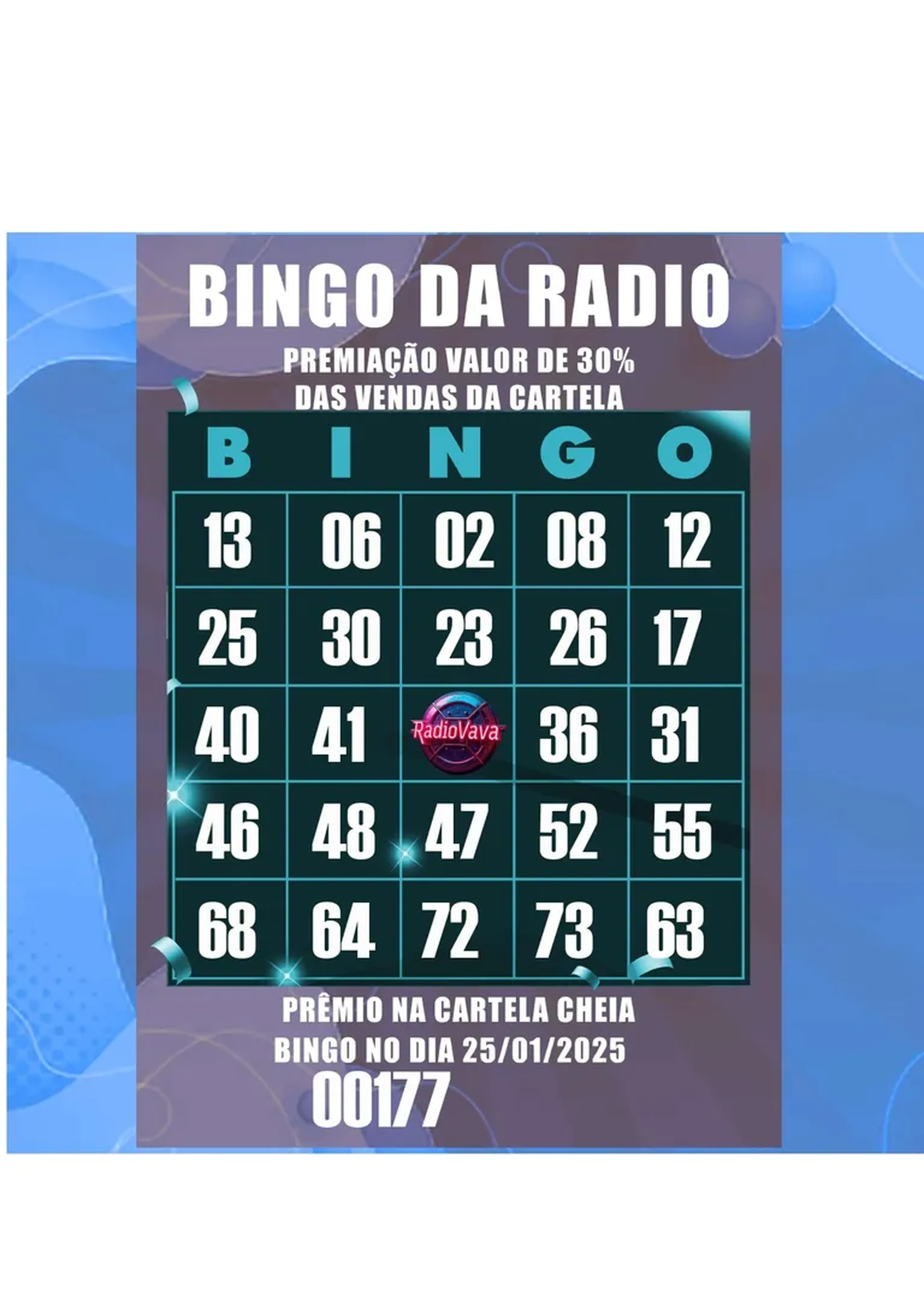 CARTELA BINGO Nº 177 imagem
