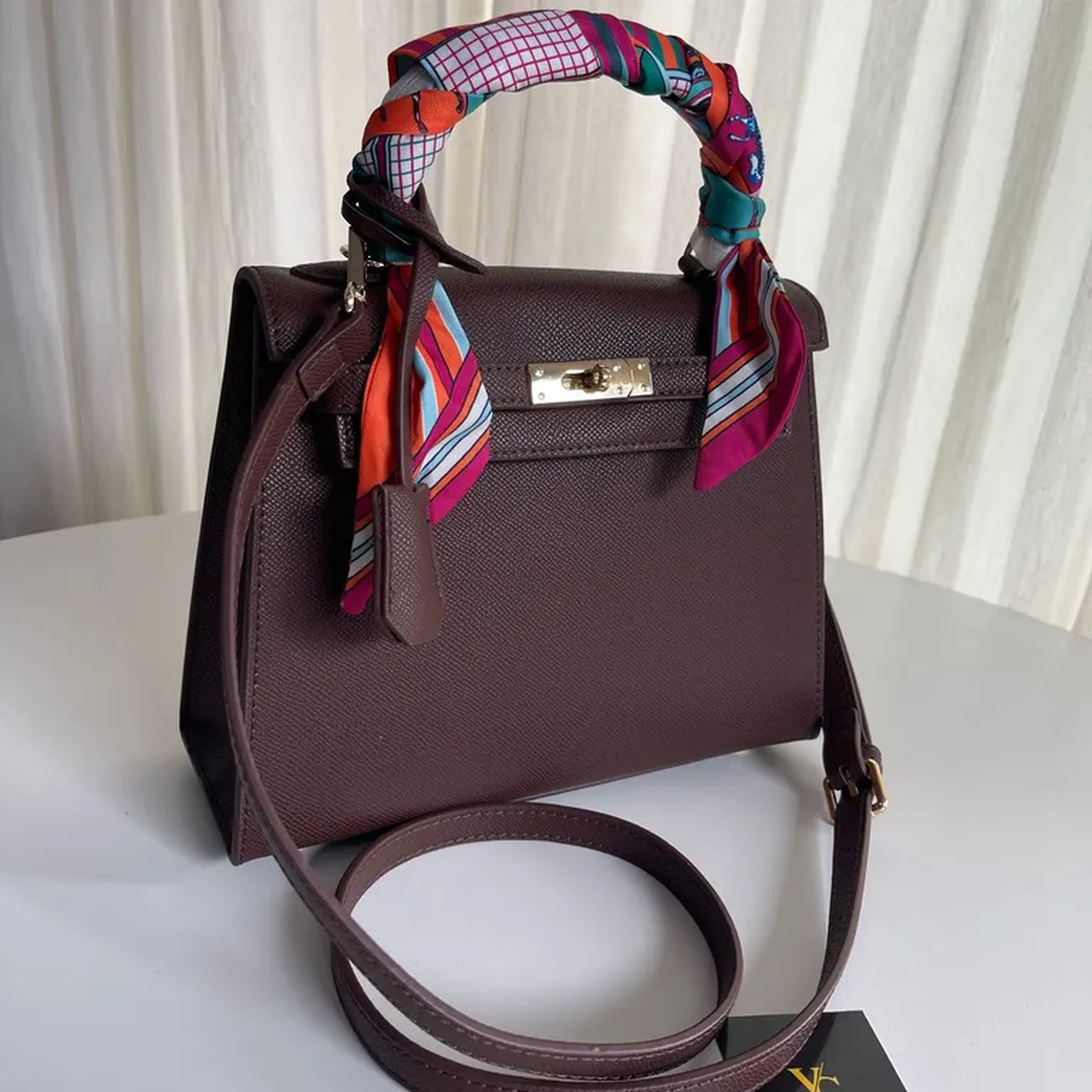 Bolsa Inspiração Hermes Kelly marrom imagem