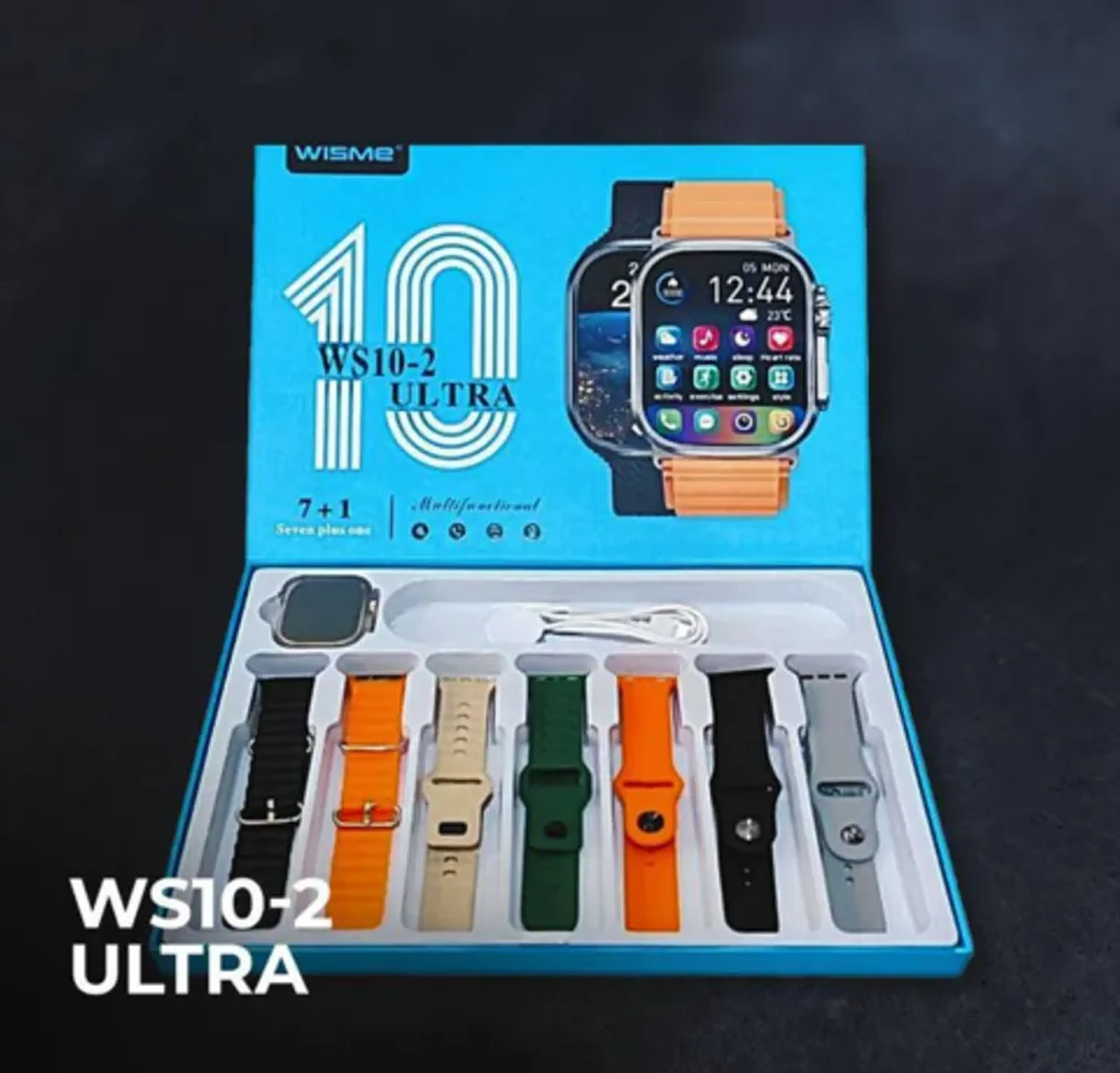 Smartwatch WS10-2 ULTRA kit 7 pulseiras Preto imagem