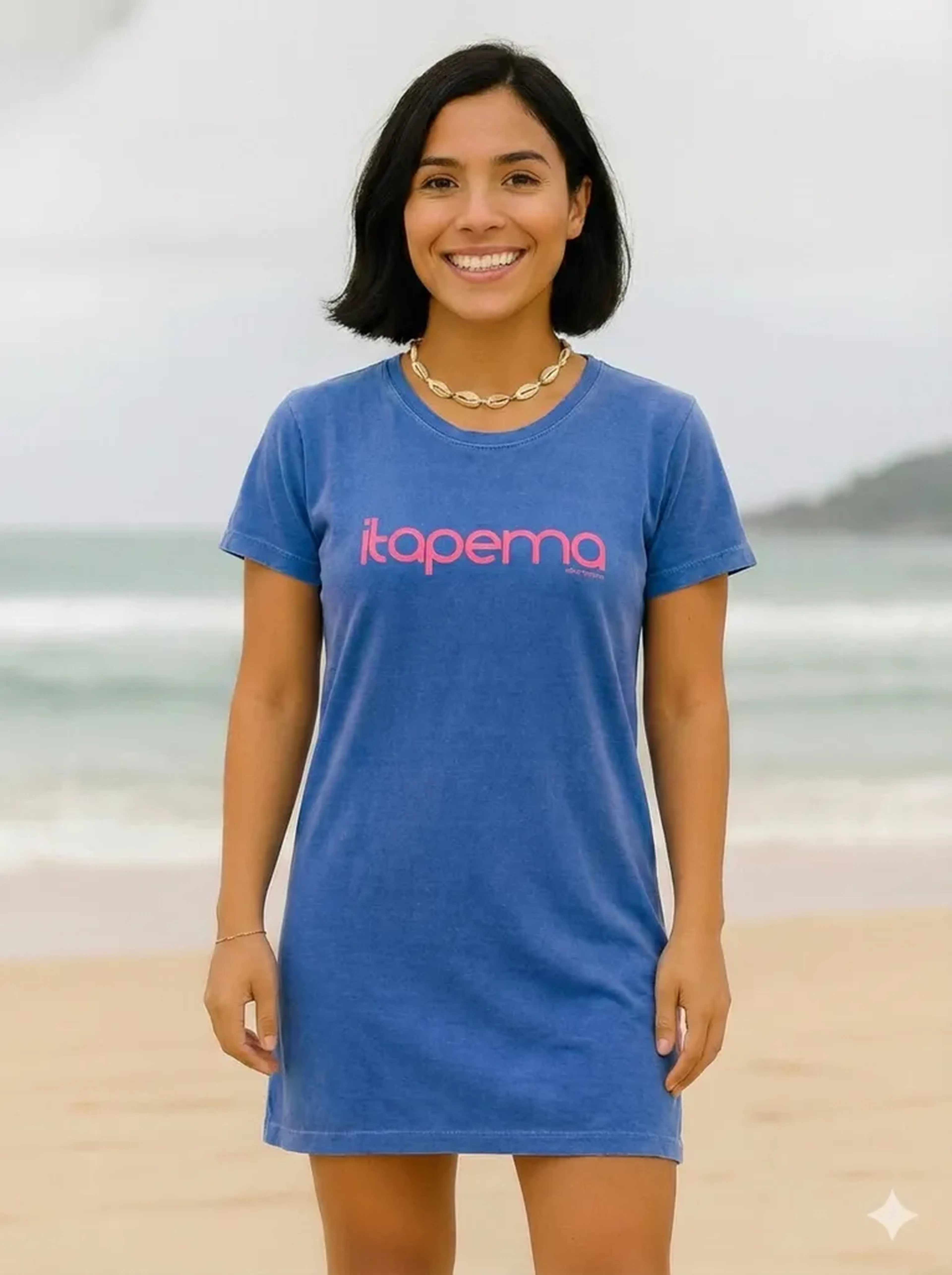 Vestido Azul Royal Itapema Rosa imagem