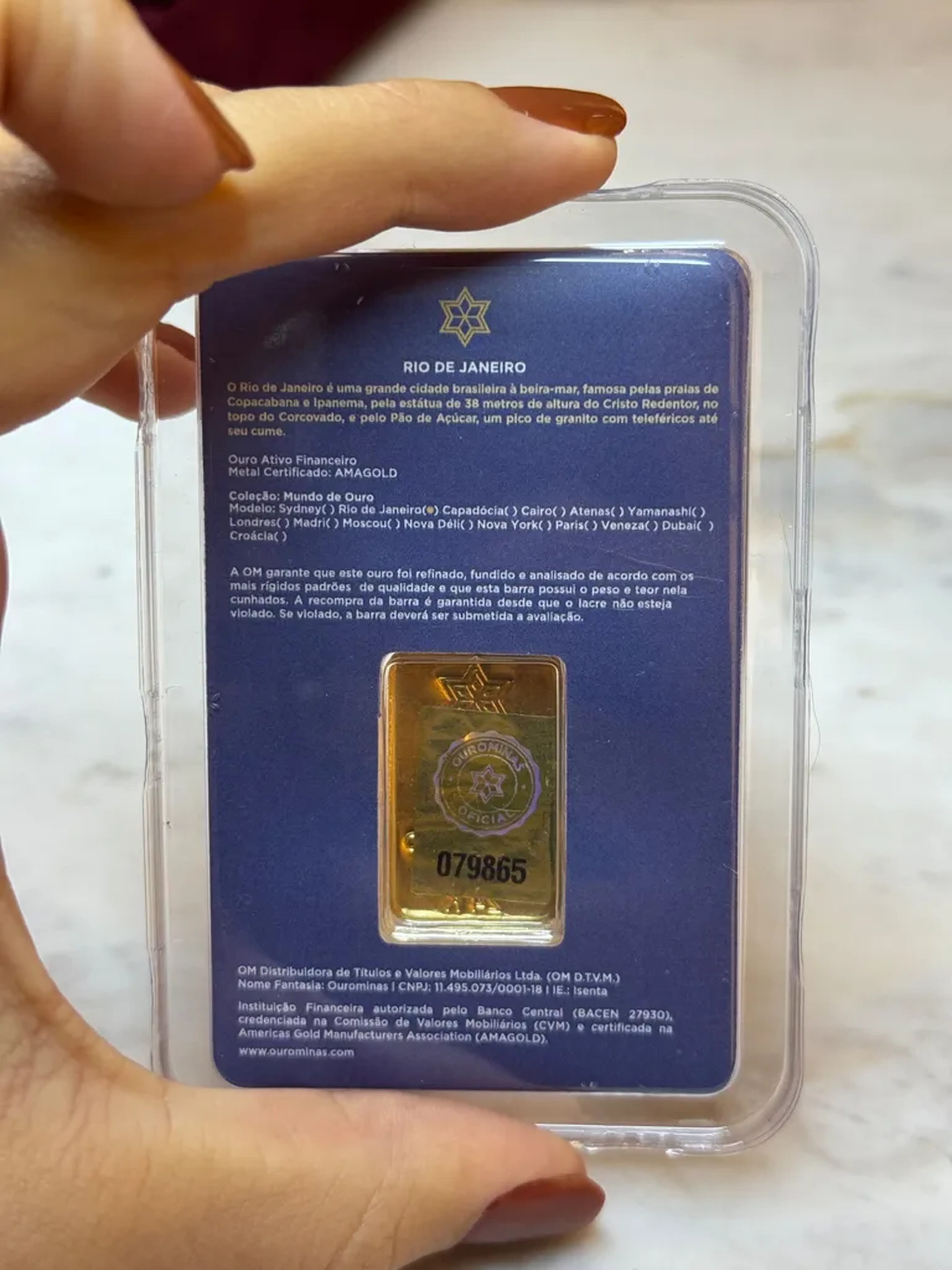Barra 1 g 24k- Rio de Janeiro- Brasil 🇧🇷 imagem