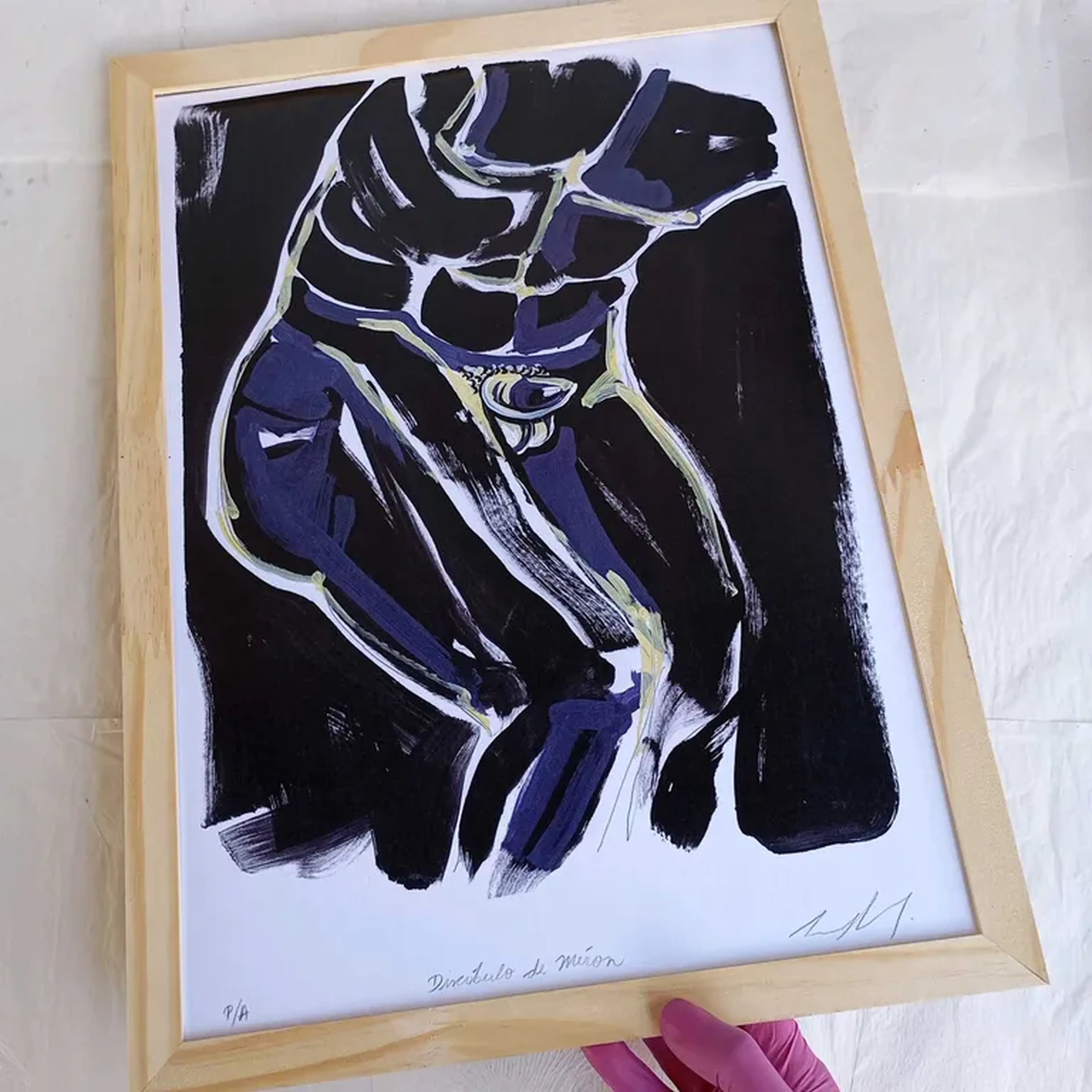 Para 5° C - Discóbolo de Míron - 30x42 cm moldura plana imagem