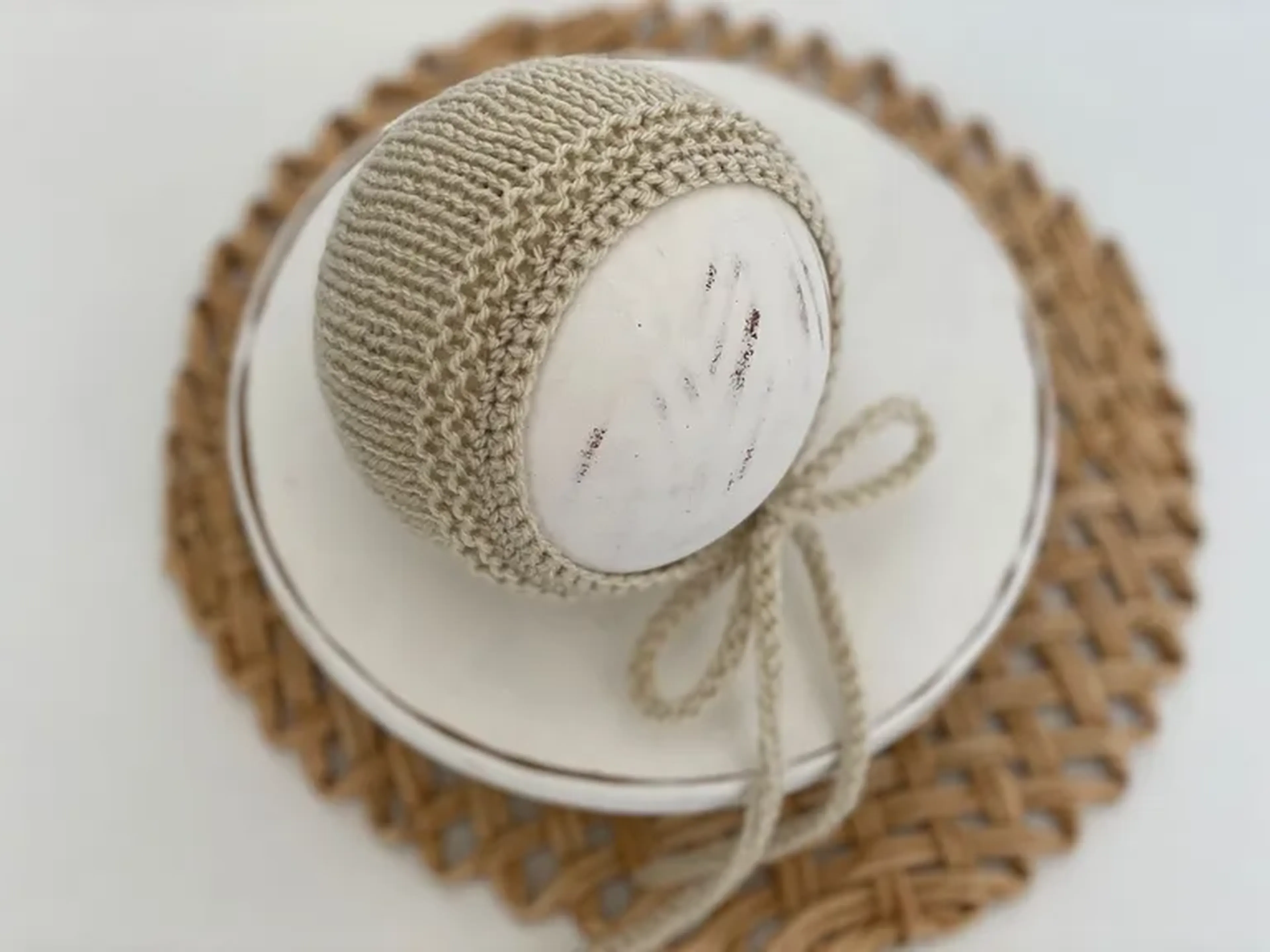 Touca Newborn Bege imagem