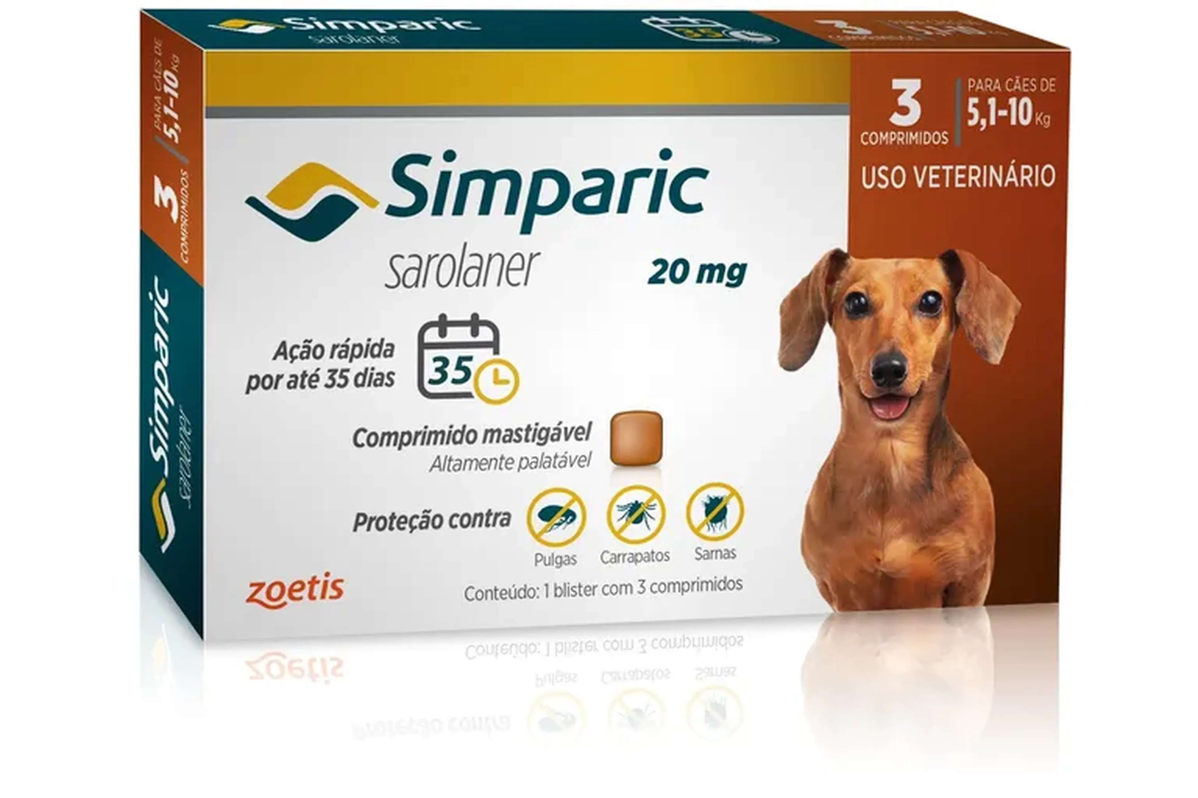 Simparic cães 5,1 a 10 kg caixa com 3 unidades imagem