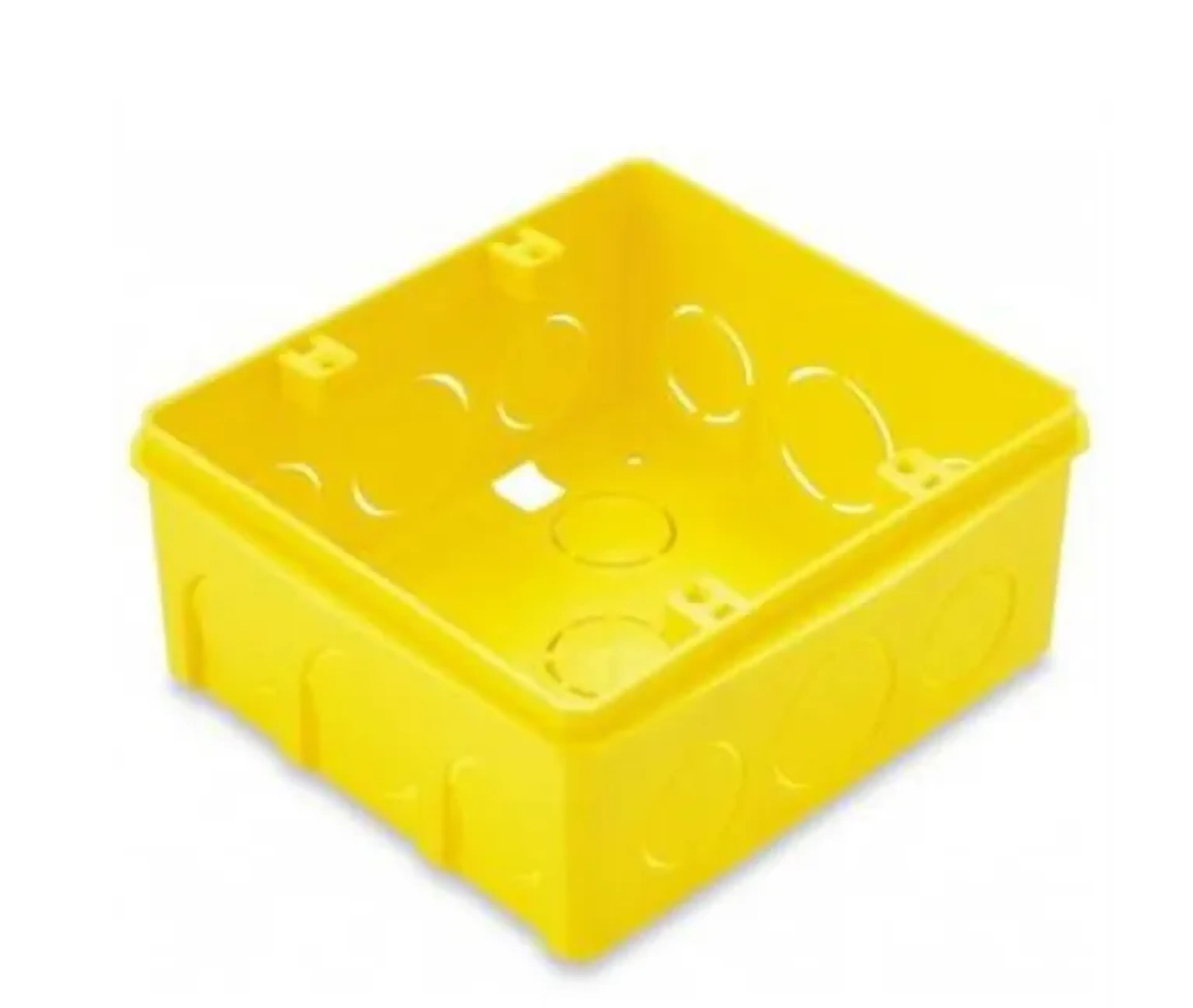 CAIXA DE LUZ PVC 4X4 QUADRADA AMARELA imagem