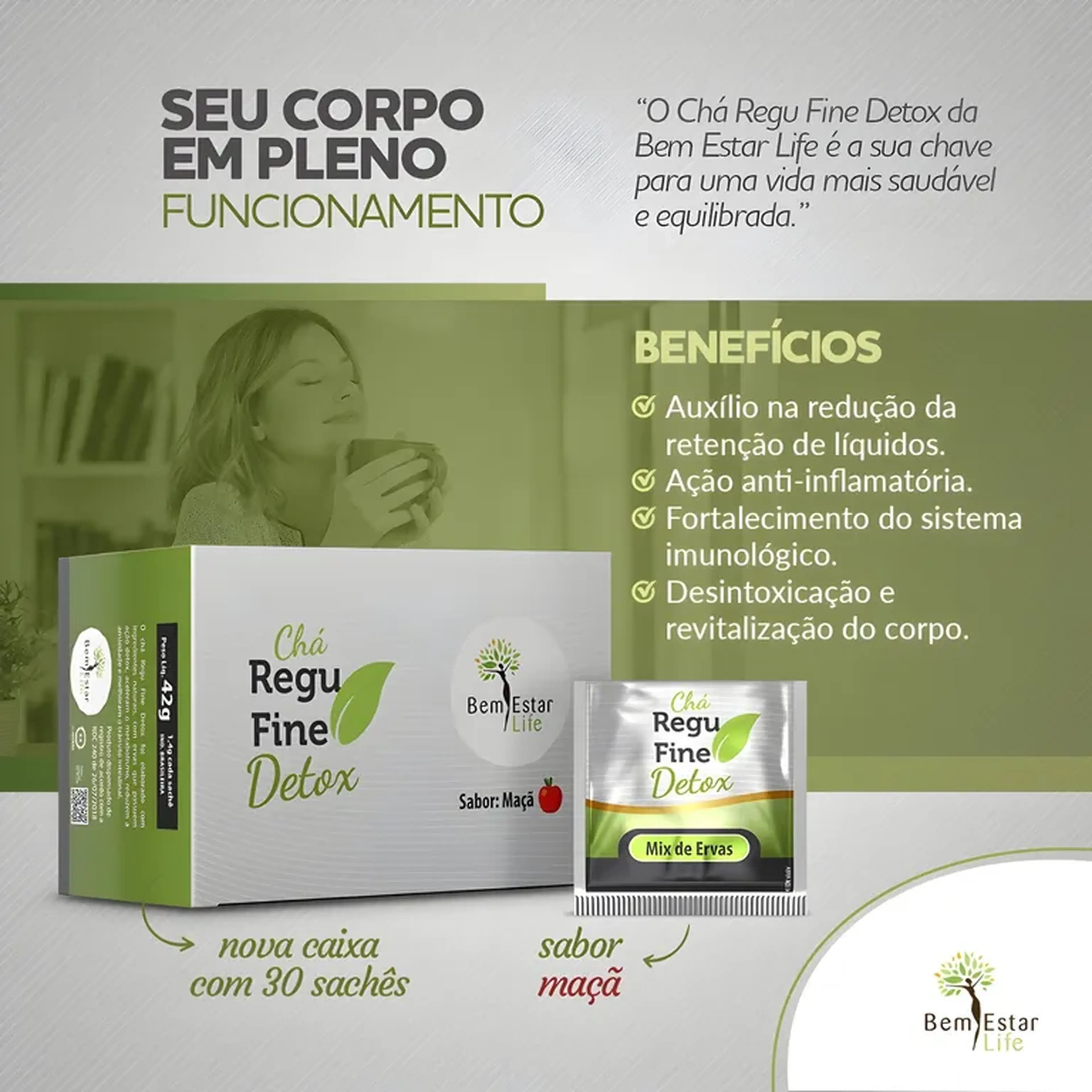 Chá detox cx com 30 sachê imagem