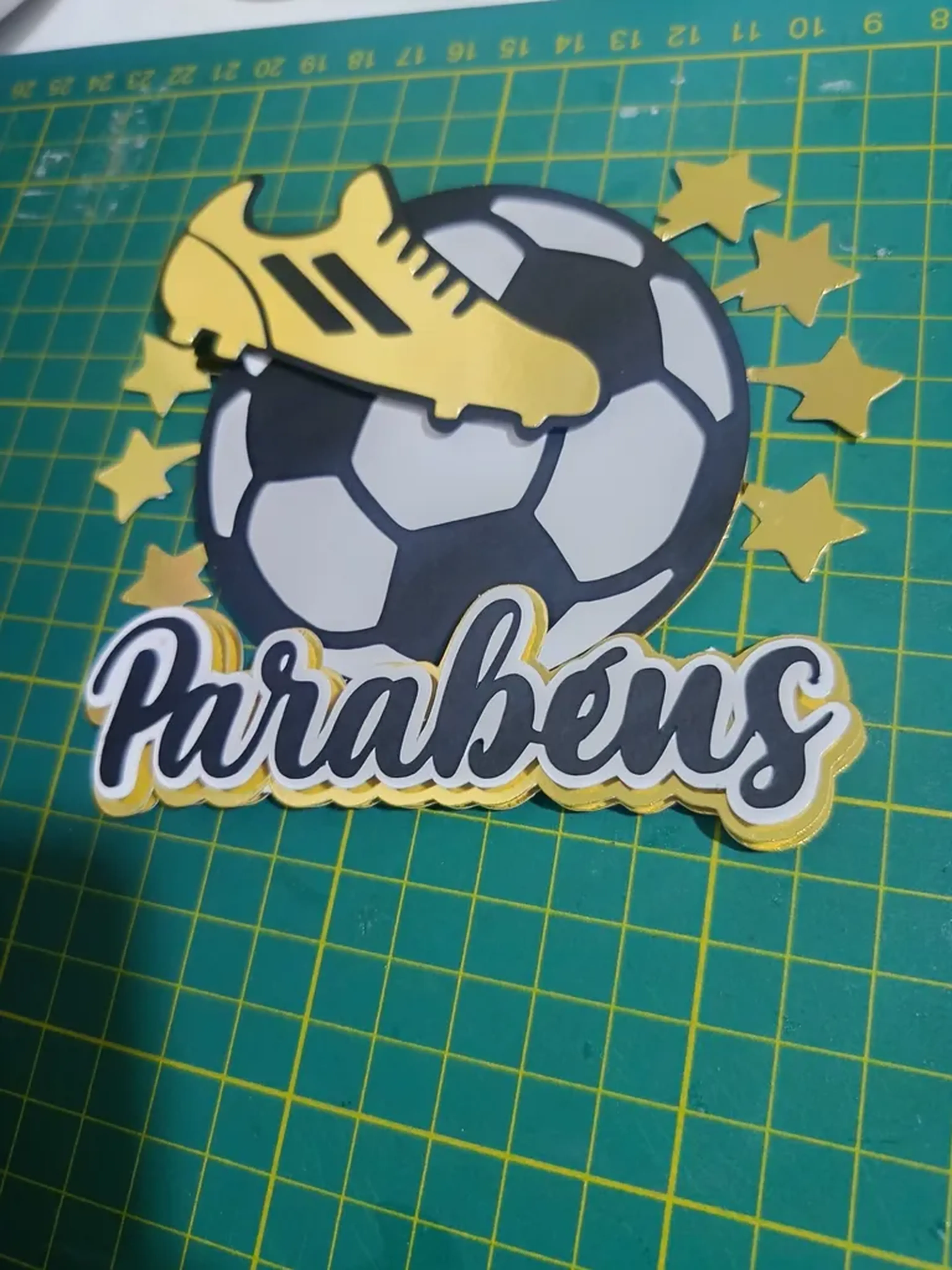 Tope de bolo parabéns futebol imagem