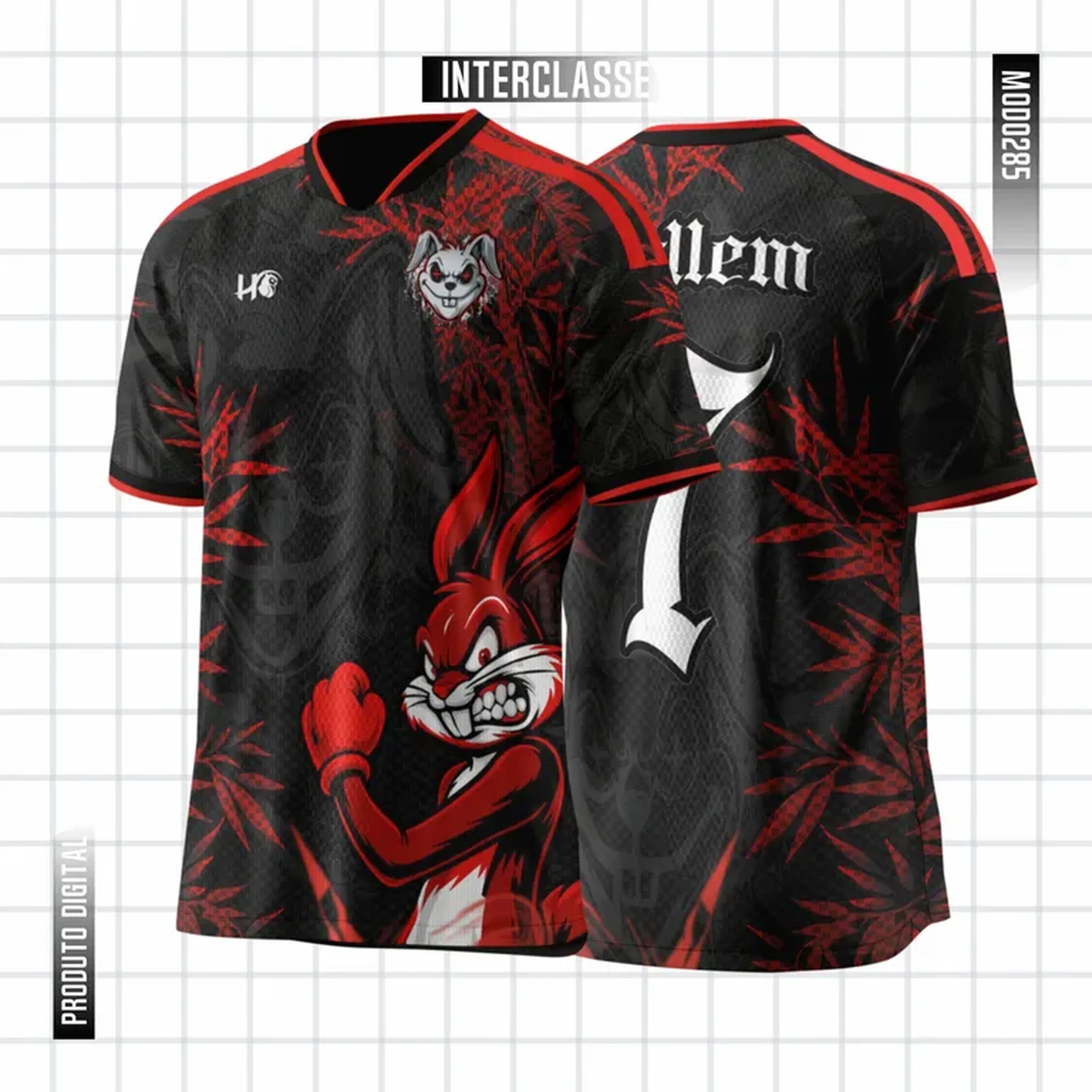 Arte Vetor Camisa Interclasse Coelho Crazy Mod0285 imagem