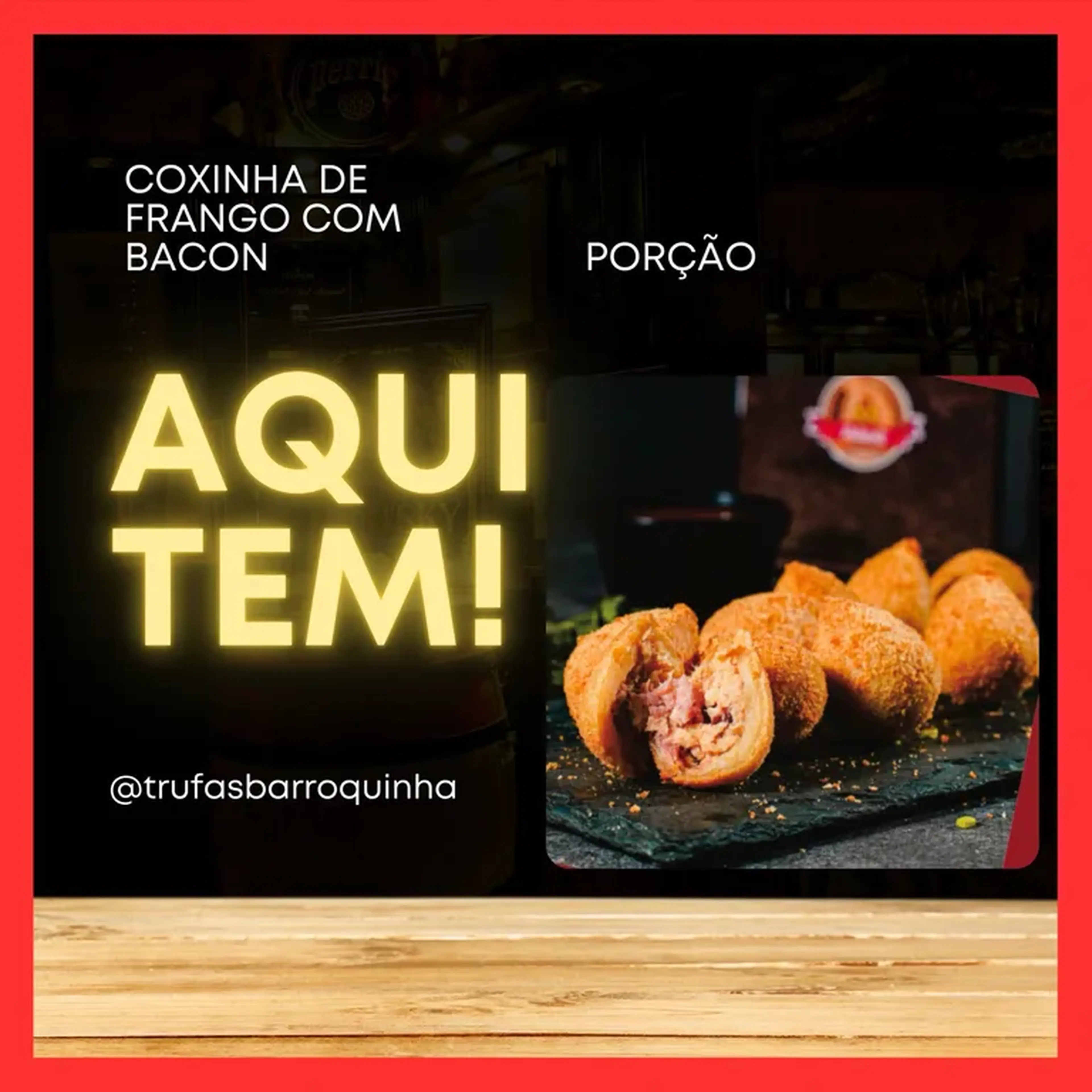 Coxinha porção de frango com bacon - 10 und imagem
