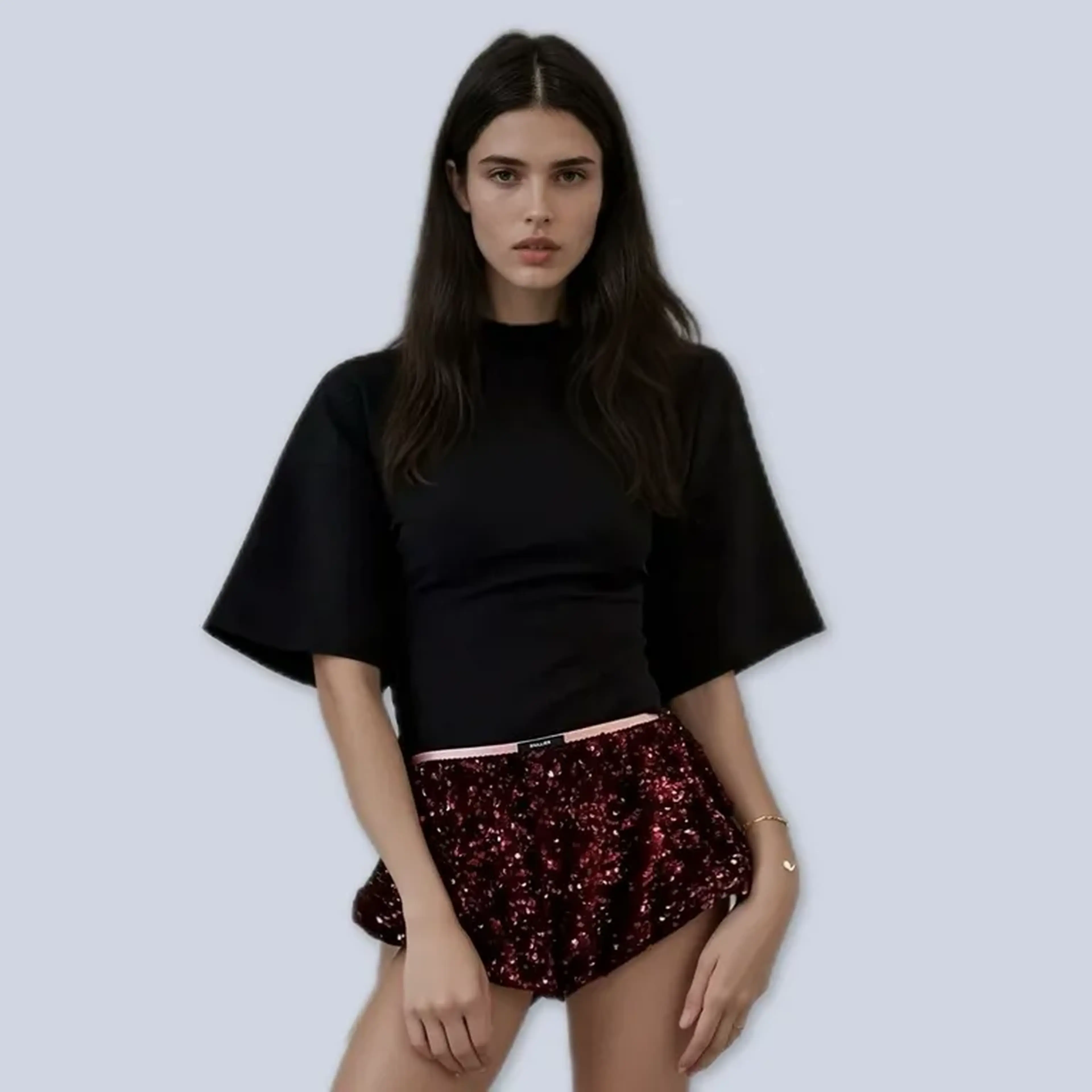 Diaper Shorts Burgundy imagem