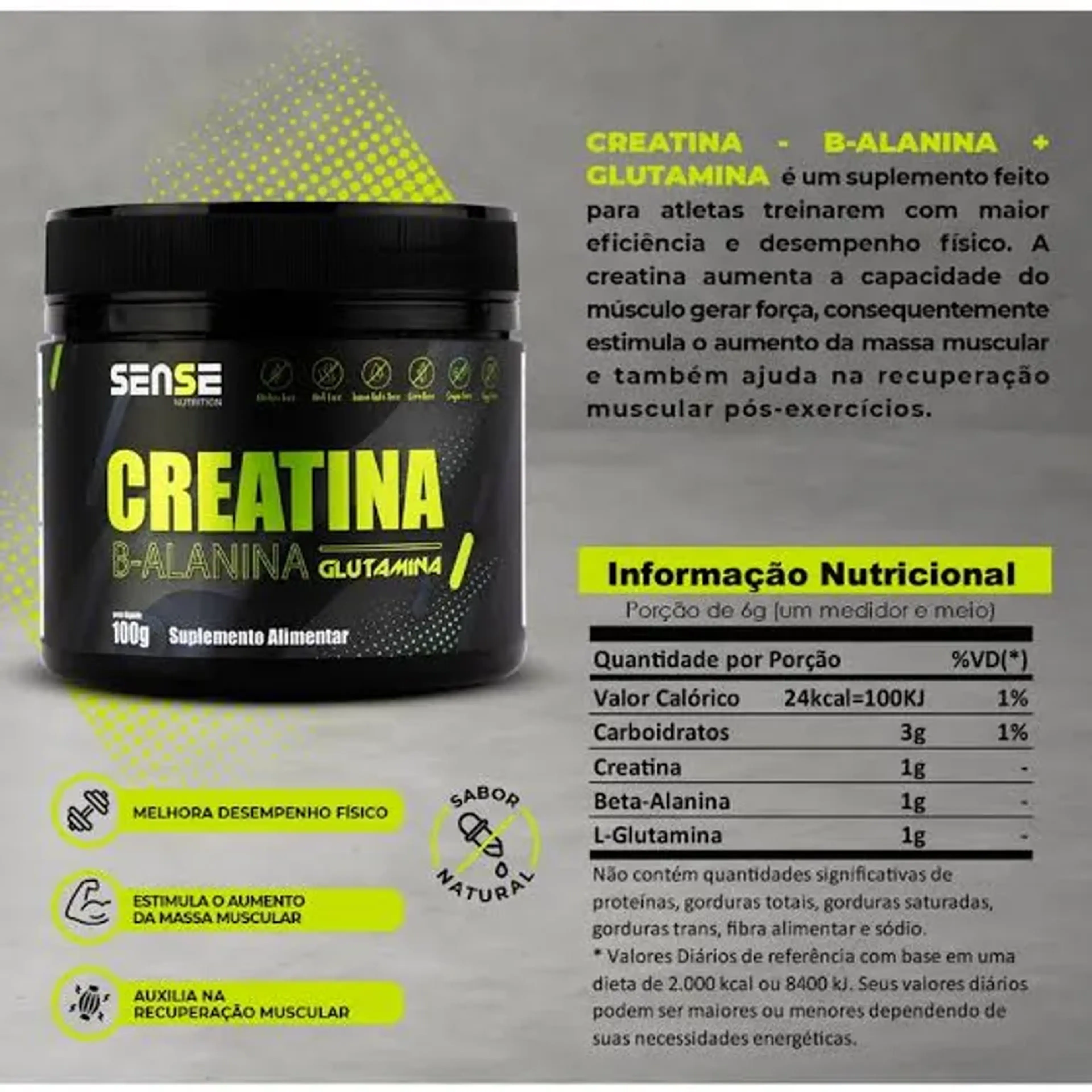 CREATINA COM BETA-ALANINA E GLUTAMINA imagem