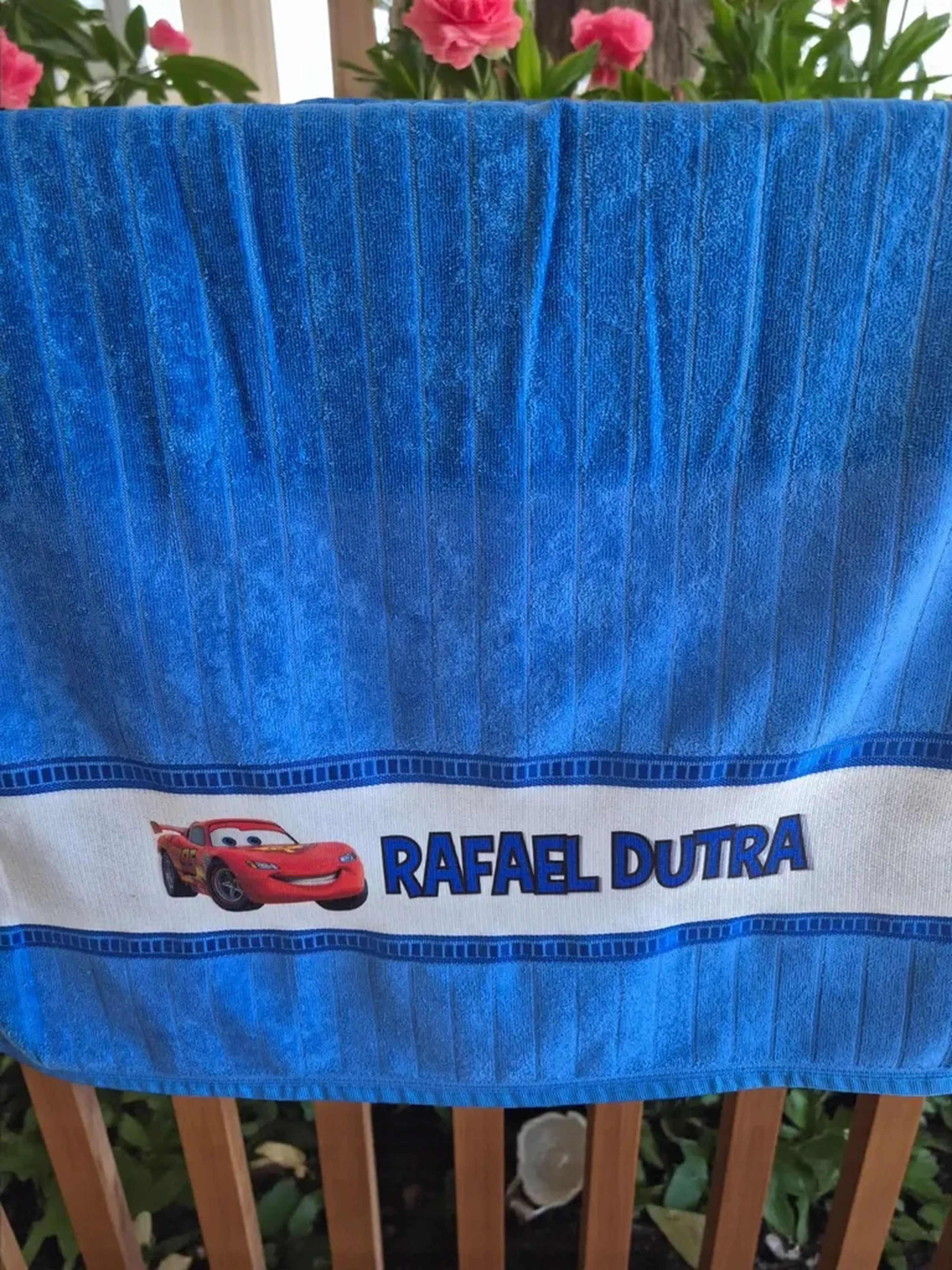 Toalha Banho Azul Personalizada tam:70x140cm imagem