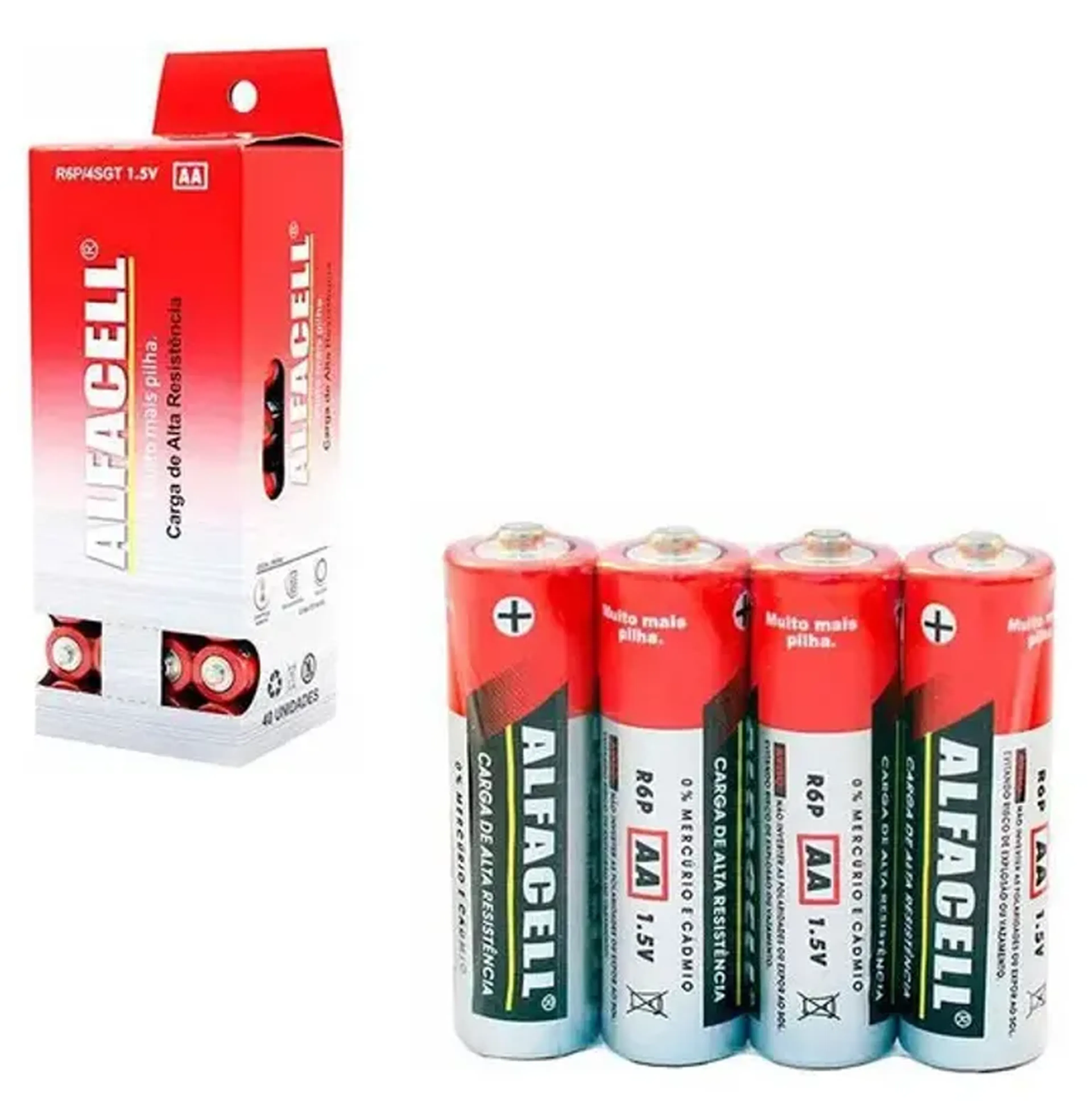 PILHA COMUM AA BLISTER 4UNID ALFACELL imagem
