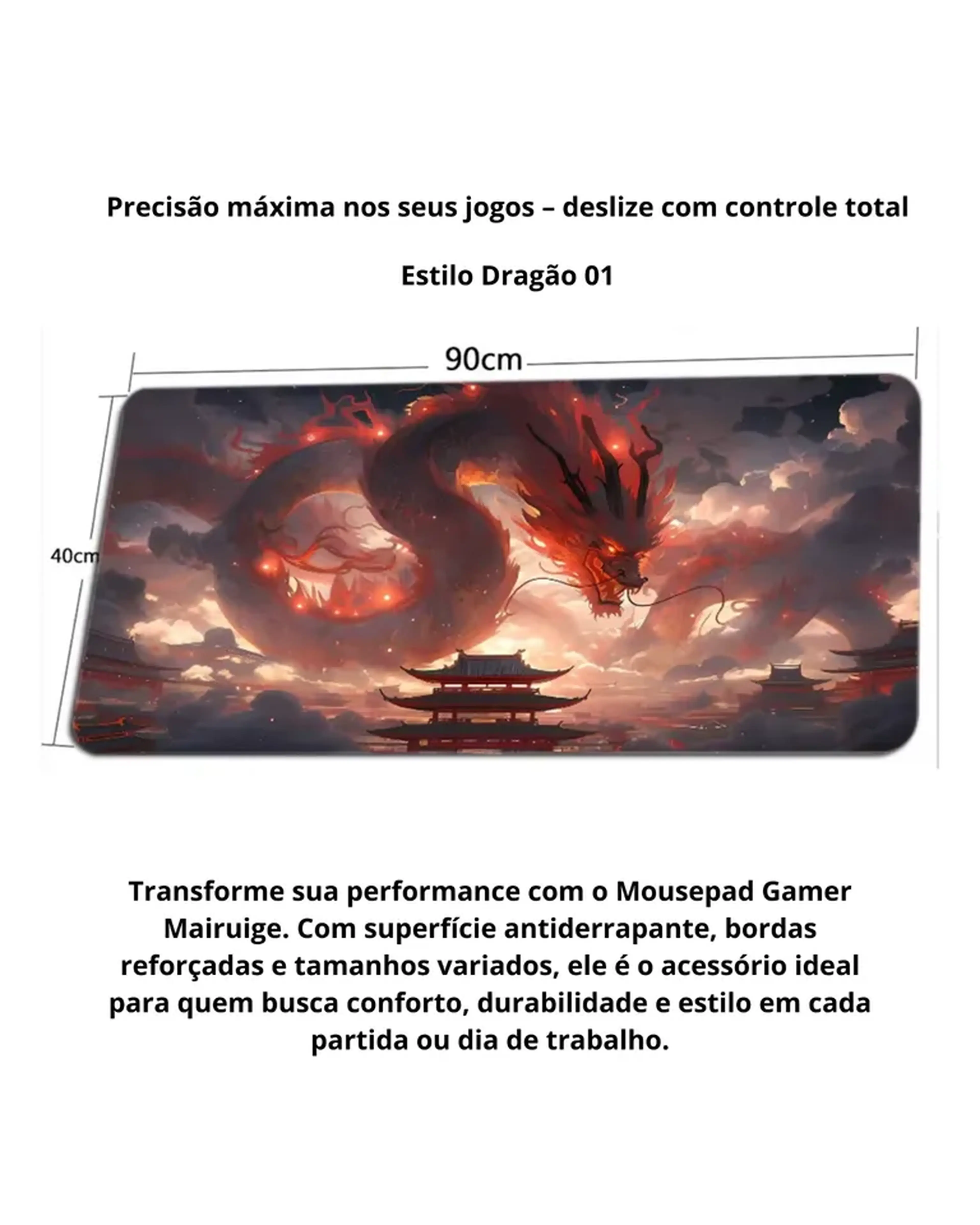 Mouse pad Estilo Dragão Precisão máxima nos seus jogos imagem