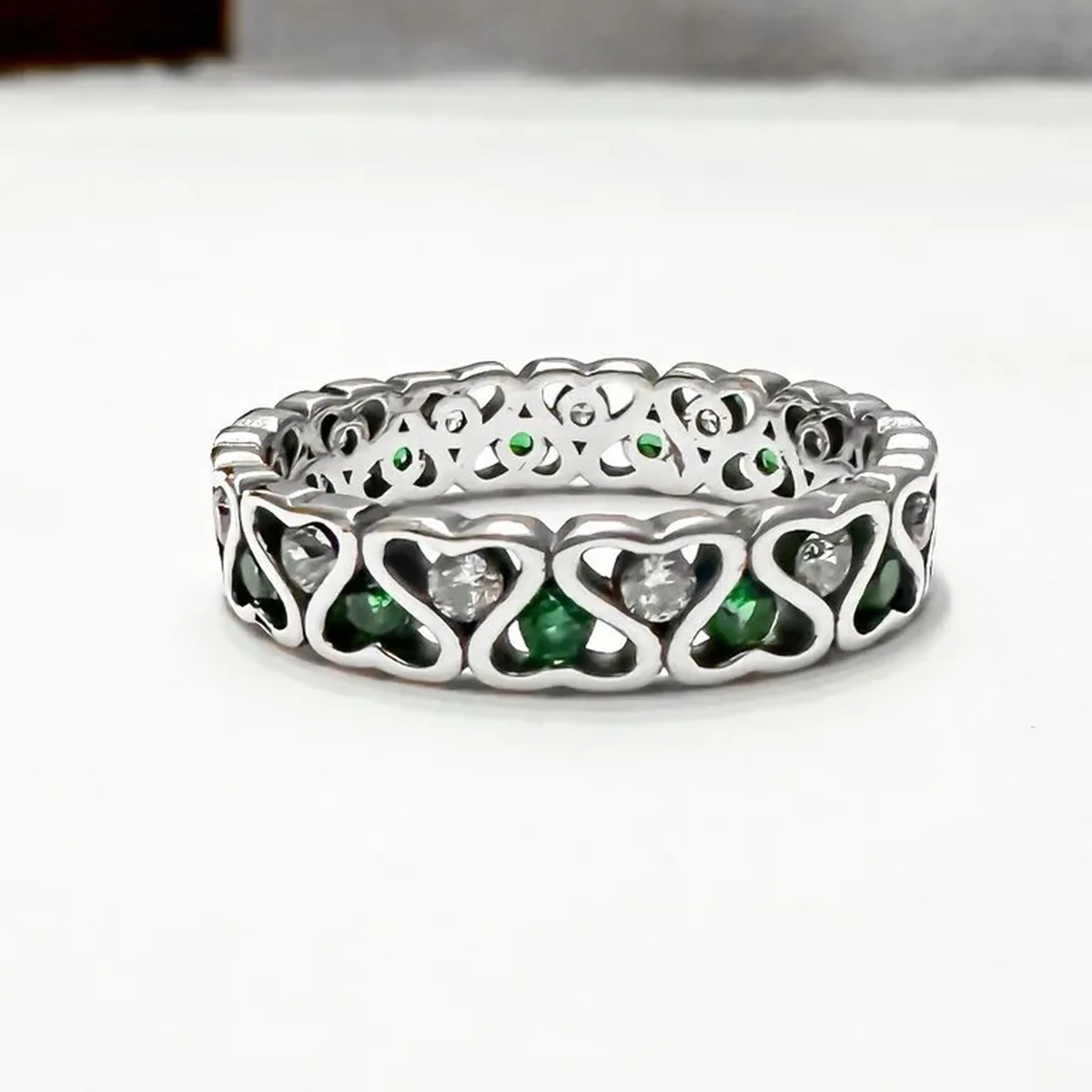 Anel Prata 925 - Cristal | Azul | Verde imagem