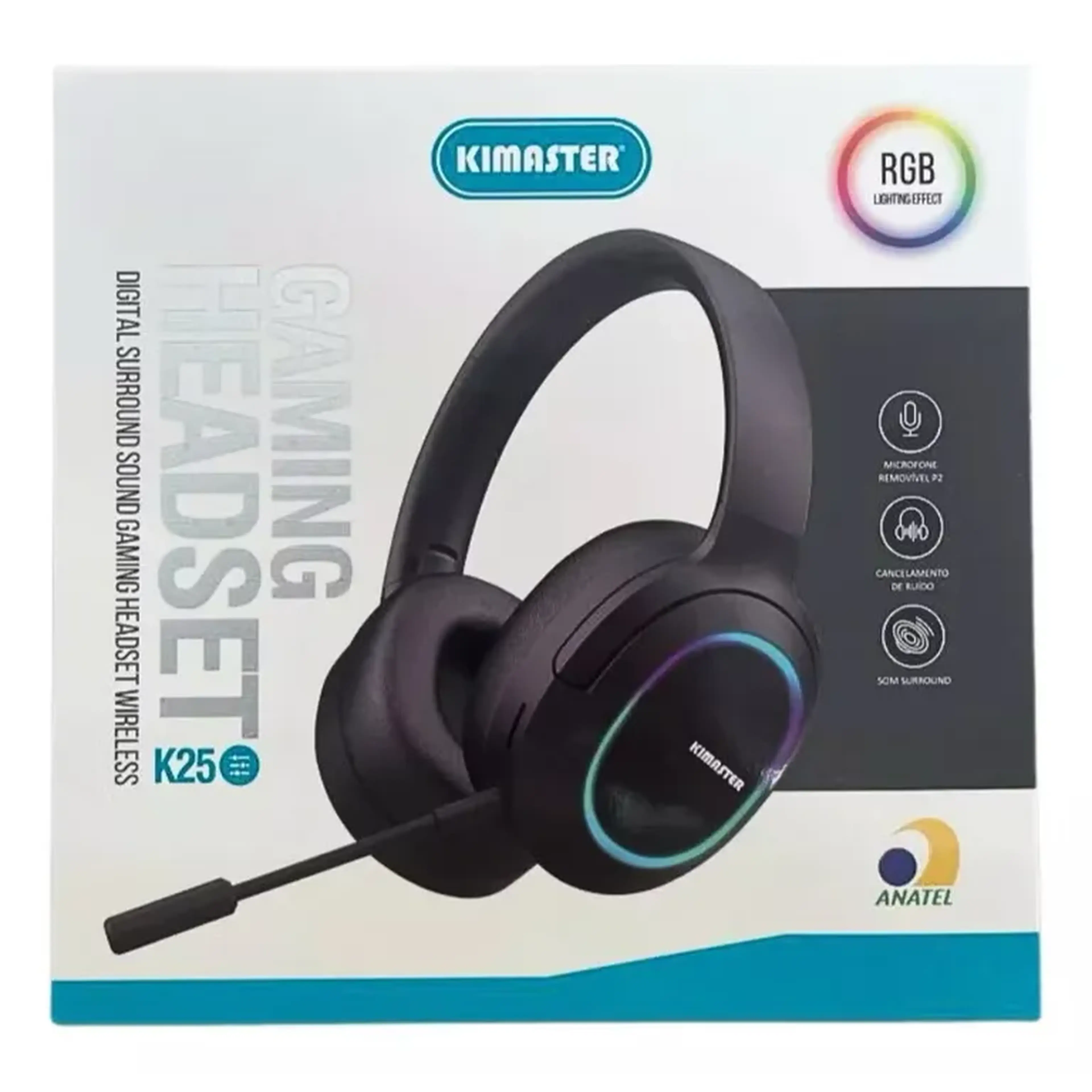 ￼Fone Sem Fio Bluetooth Gamer Led RGB Kimaster imagem