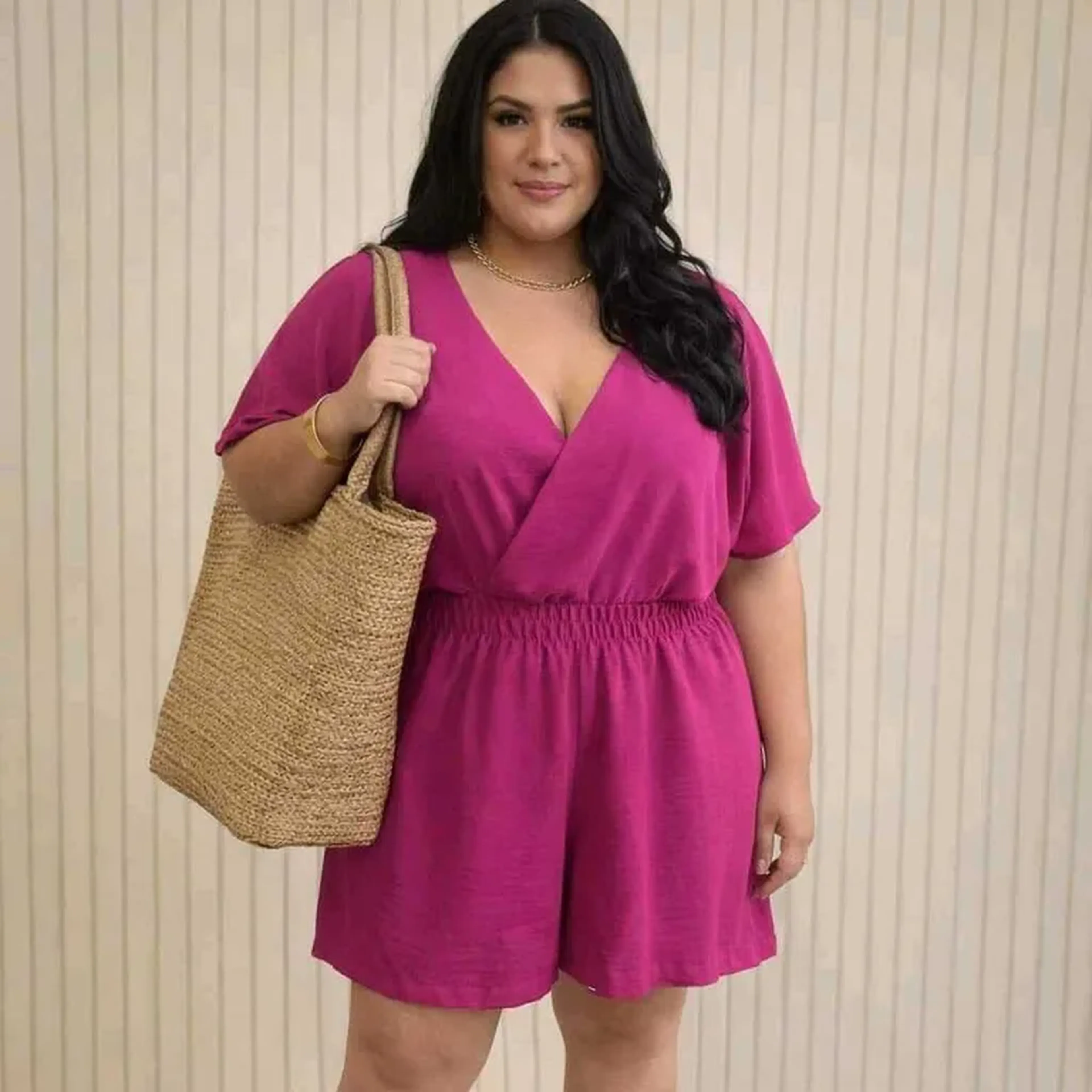 MACAQUITO FÚCSIA EM CREPE , SEM ZÍPER imagem