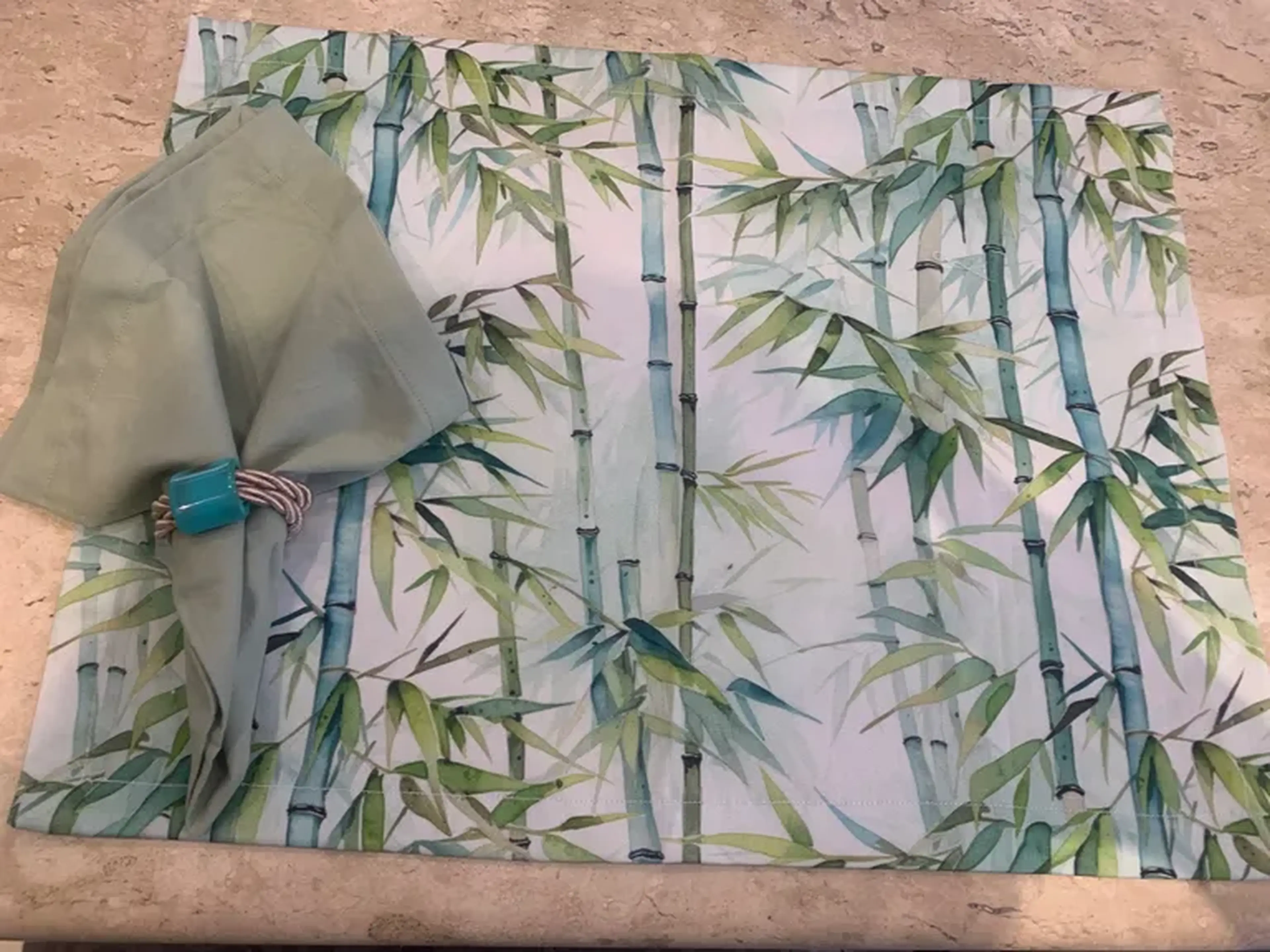 Kit Americano Retangular Bambu imagem